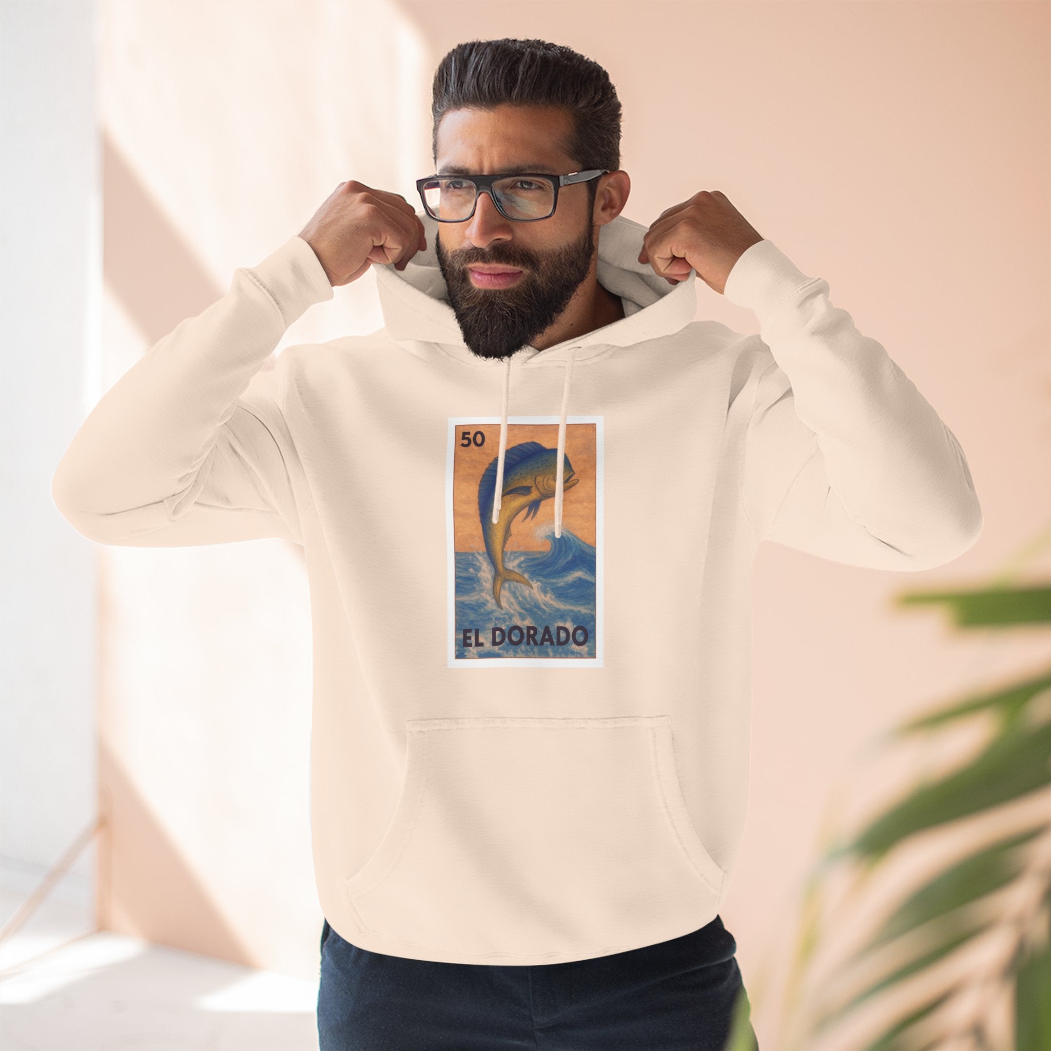 Dorado Lotería Unisex - Pull-Over Cotton Blend Fleece Hoodie (El Dorado)