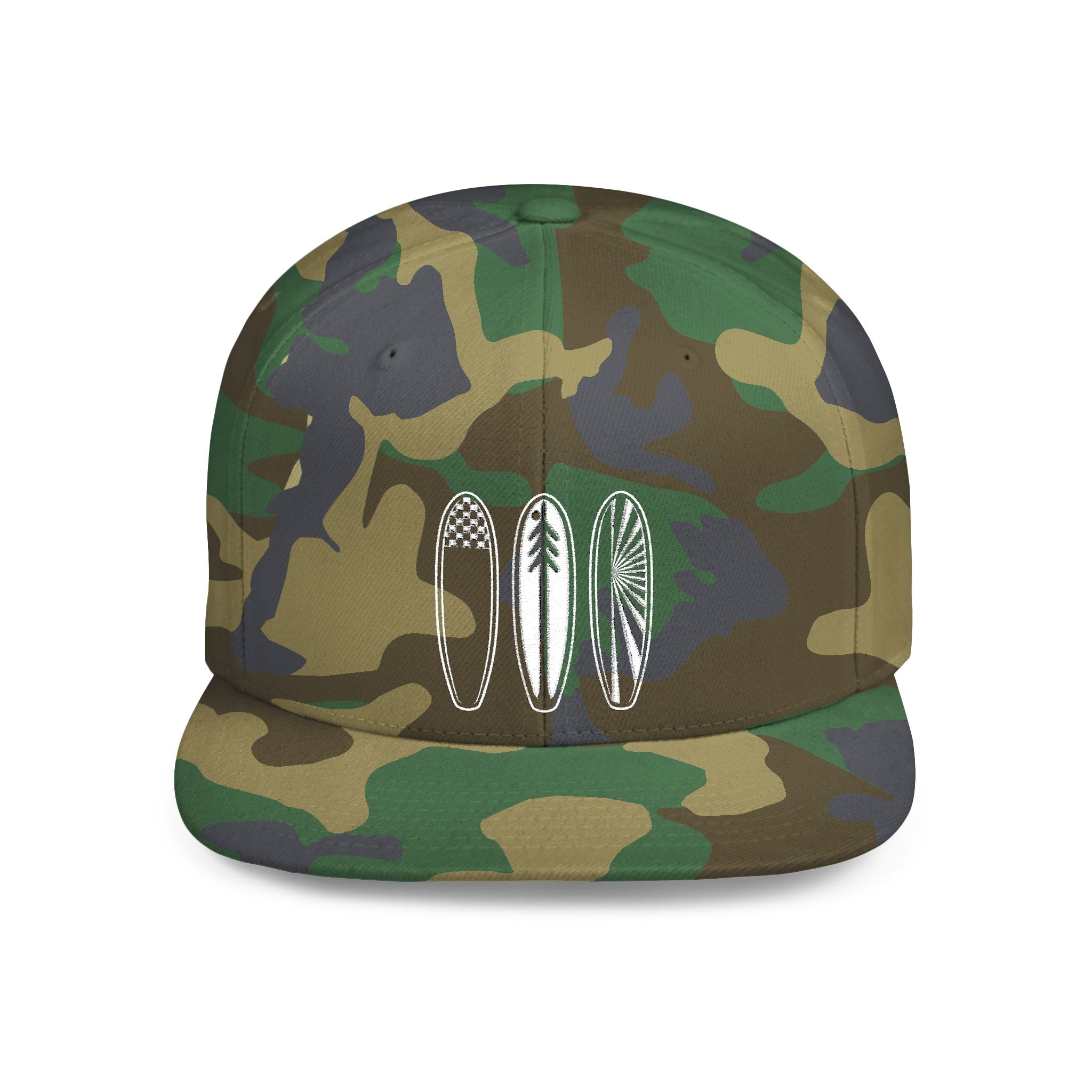 Ventana Three Board Embroidered Flat Bill Snapback Hat