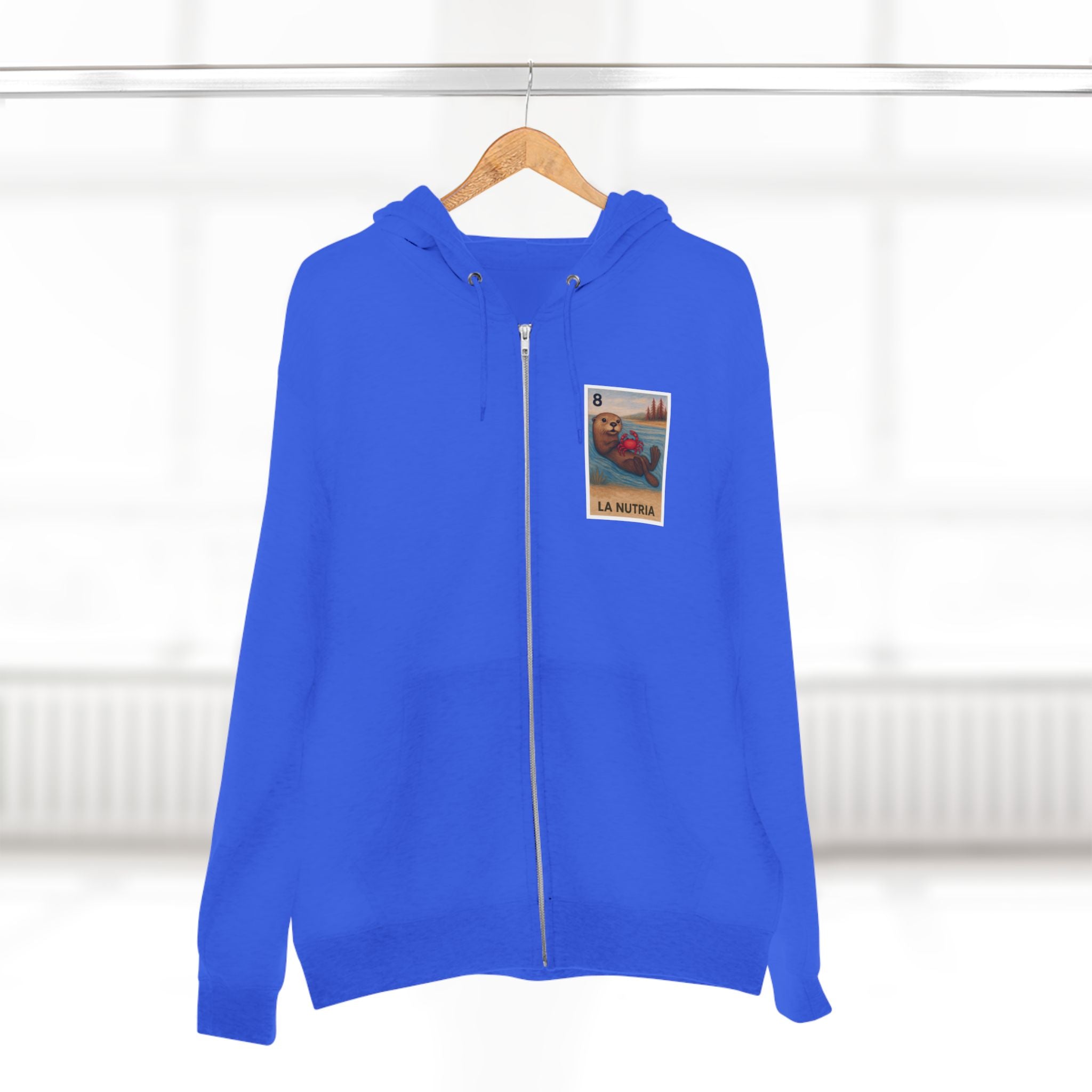 Sea Otter Lotería Unisex - Zip Cotton Blend Fleece Hoodie (La Nutria)