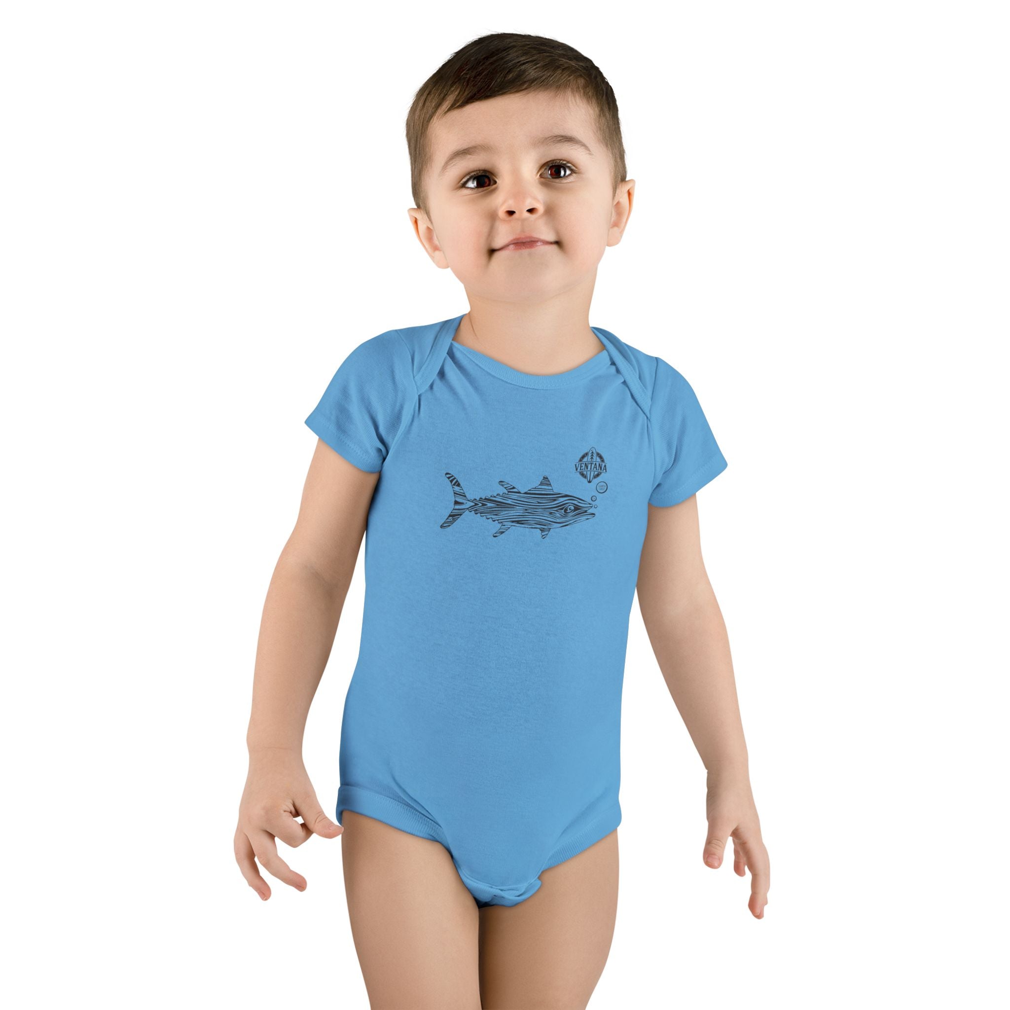 Ventana Wooden Tuna - Baby Short Sleeve 100% Cotton Onesie