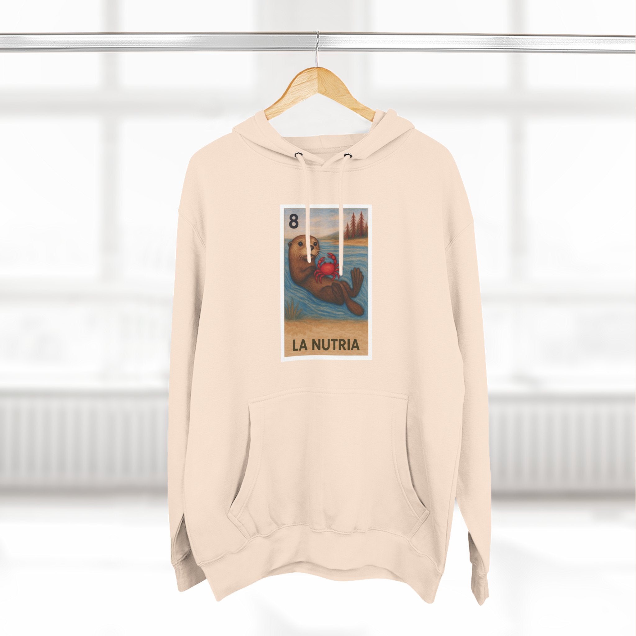 Sea Otter Lotería Unisex - Pull-Over Cotton Blend Fleece Hoodie (La Nutria)
