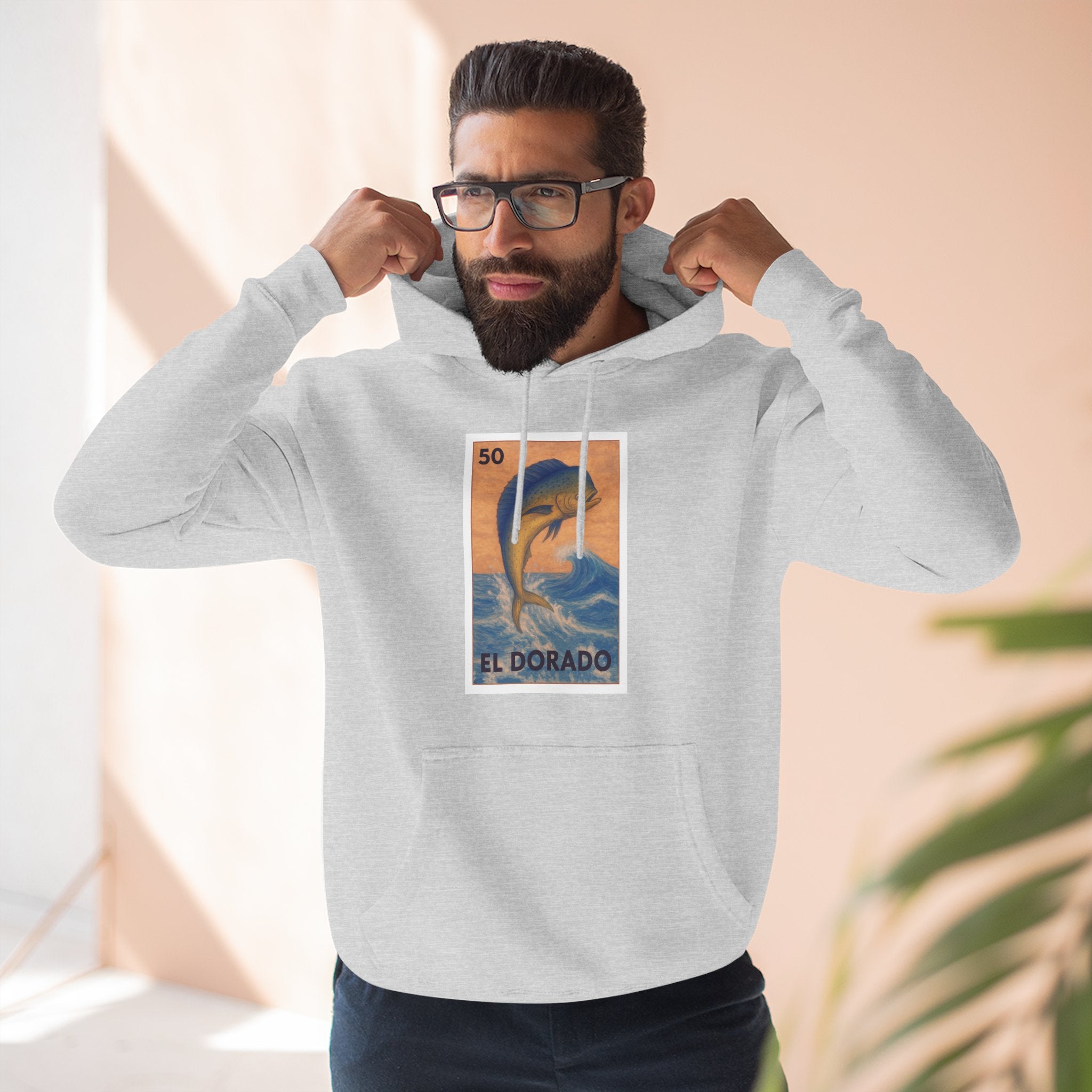 Dorado Lotería Unisex - Pull-Over Cotton Blend Fleece Hoodie (El Dorado)