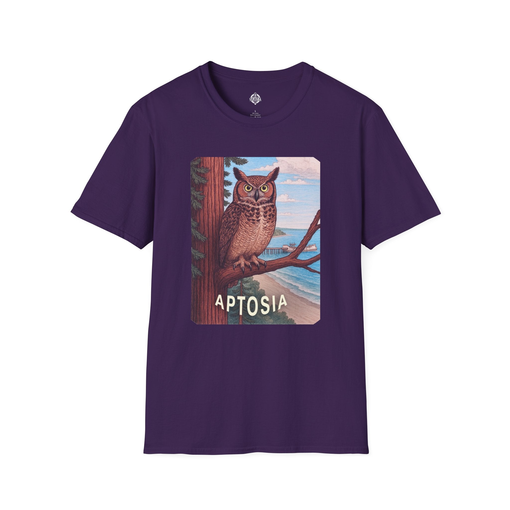 Aptos California Aptosia Owl Unisex - U.S. Cotton T-Shirt