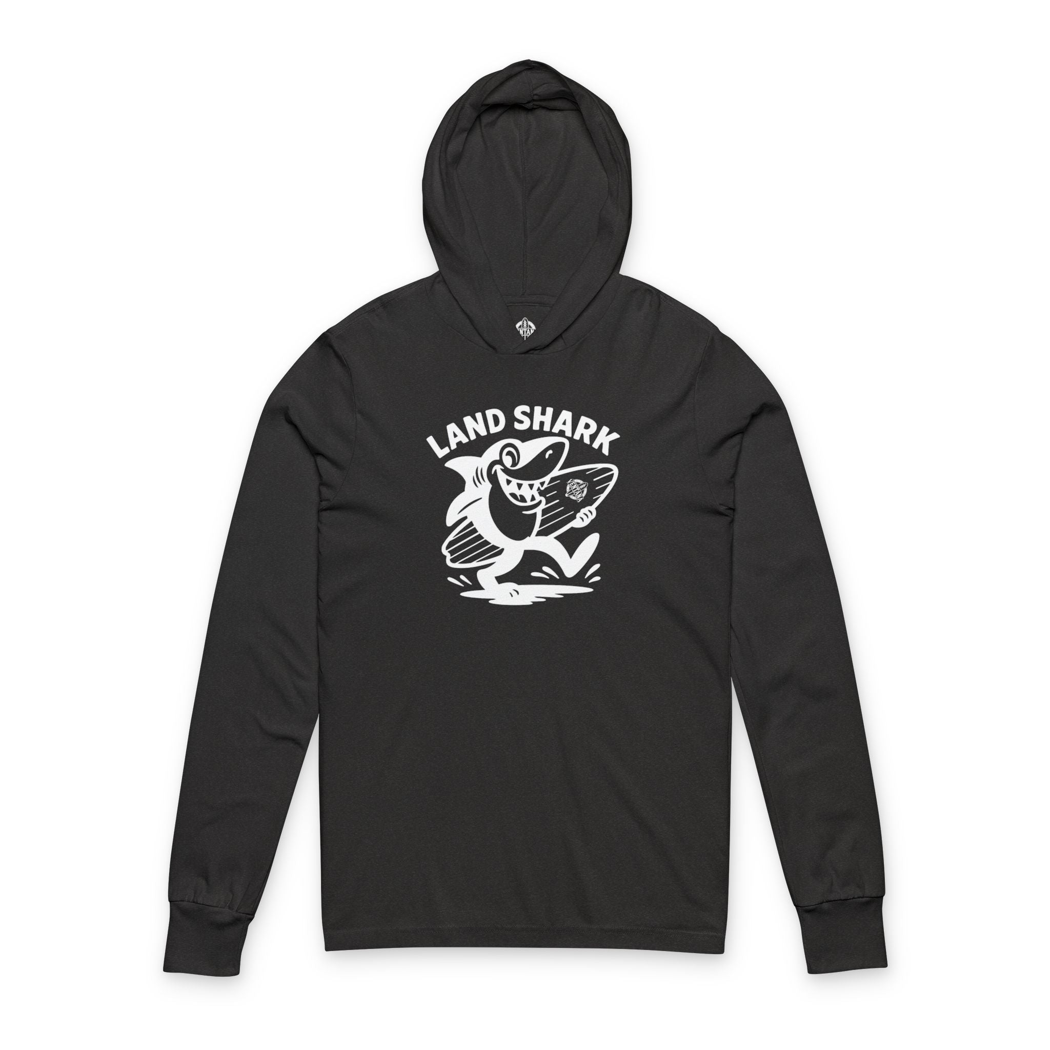 Land Shark Unisex - Cotton Hooded Long Sleeve Hooded T-Shirt
