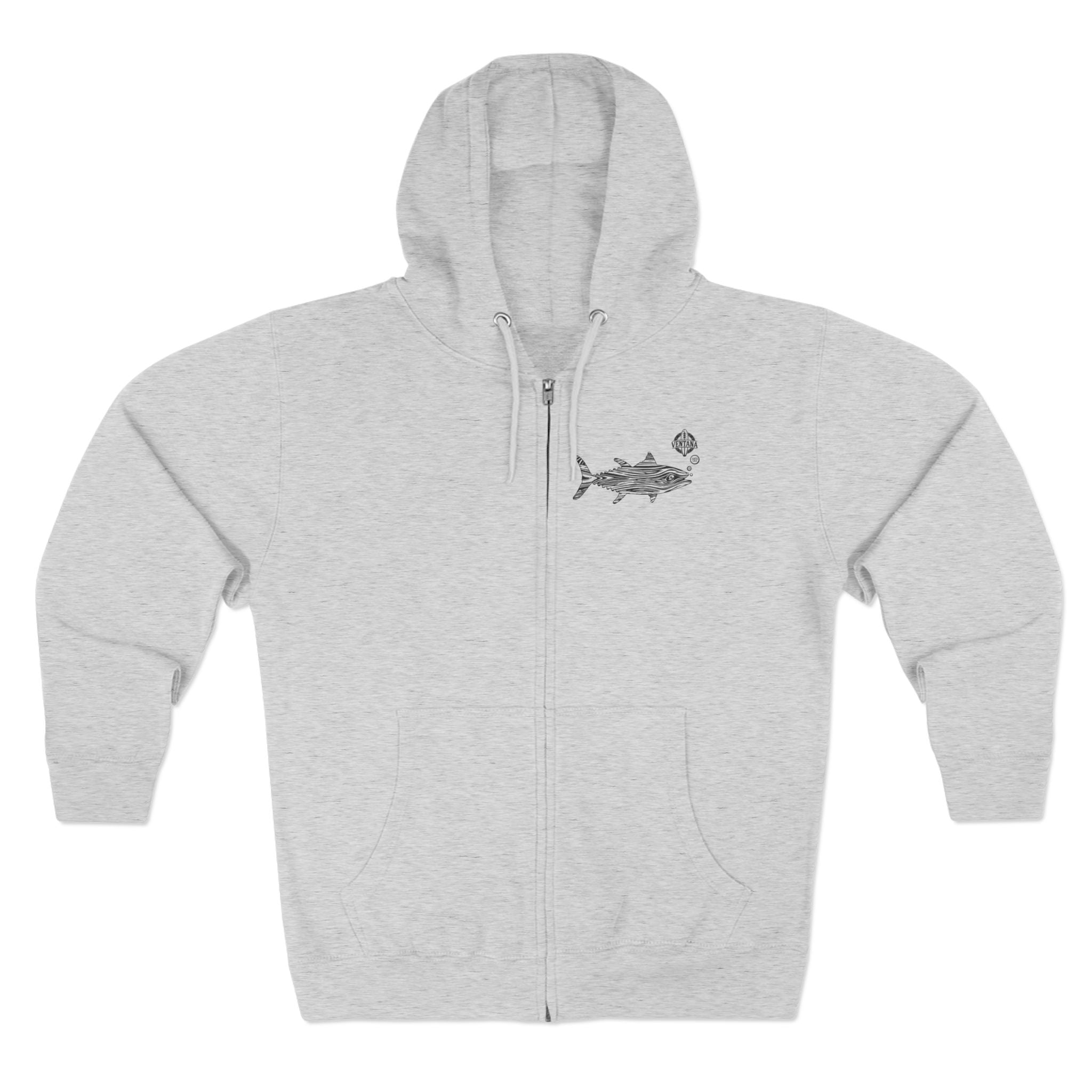 Ventana Wooden Tuna Unisex - Zip Cotton Blend Fleece Hoodie