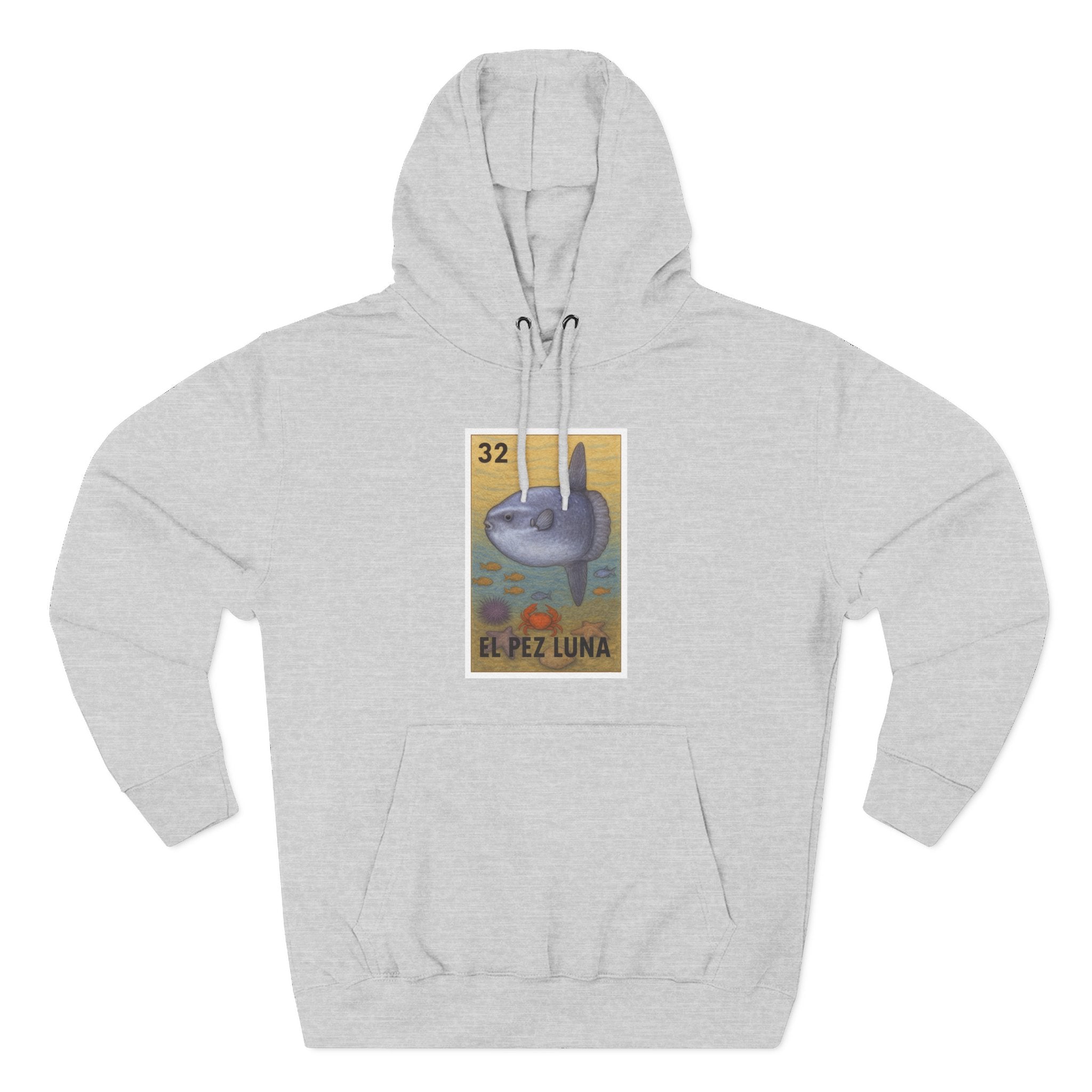 Sunfish Lotería Unisex - Pull-Over Cotton Blend Fleece Hoodie (El Pez Luna)