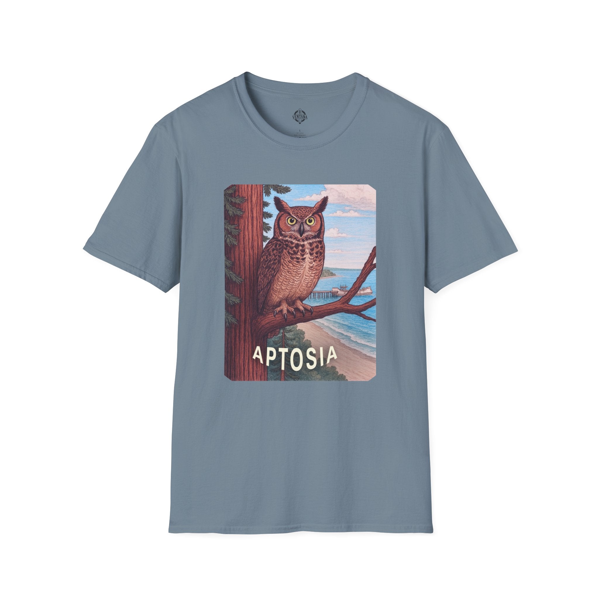 Aptos California Aptosia Owl Unisex - U.S. Cotton T-Shirt