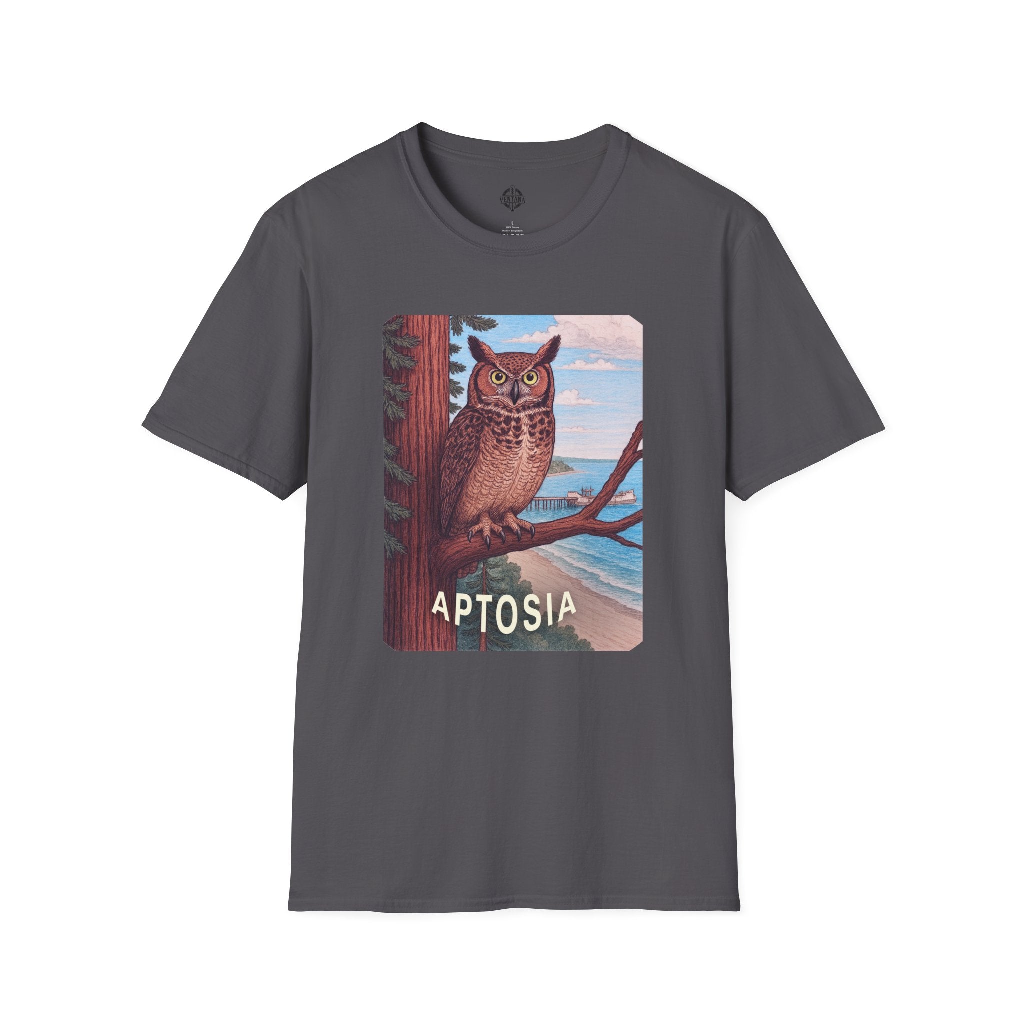 Aptos California Aptosia Owl Unisex - U.S. Cotton T-Shirt