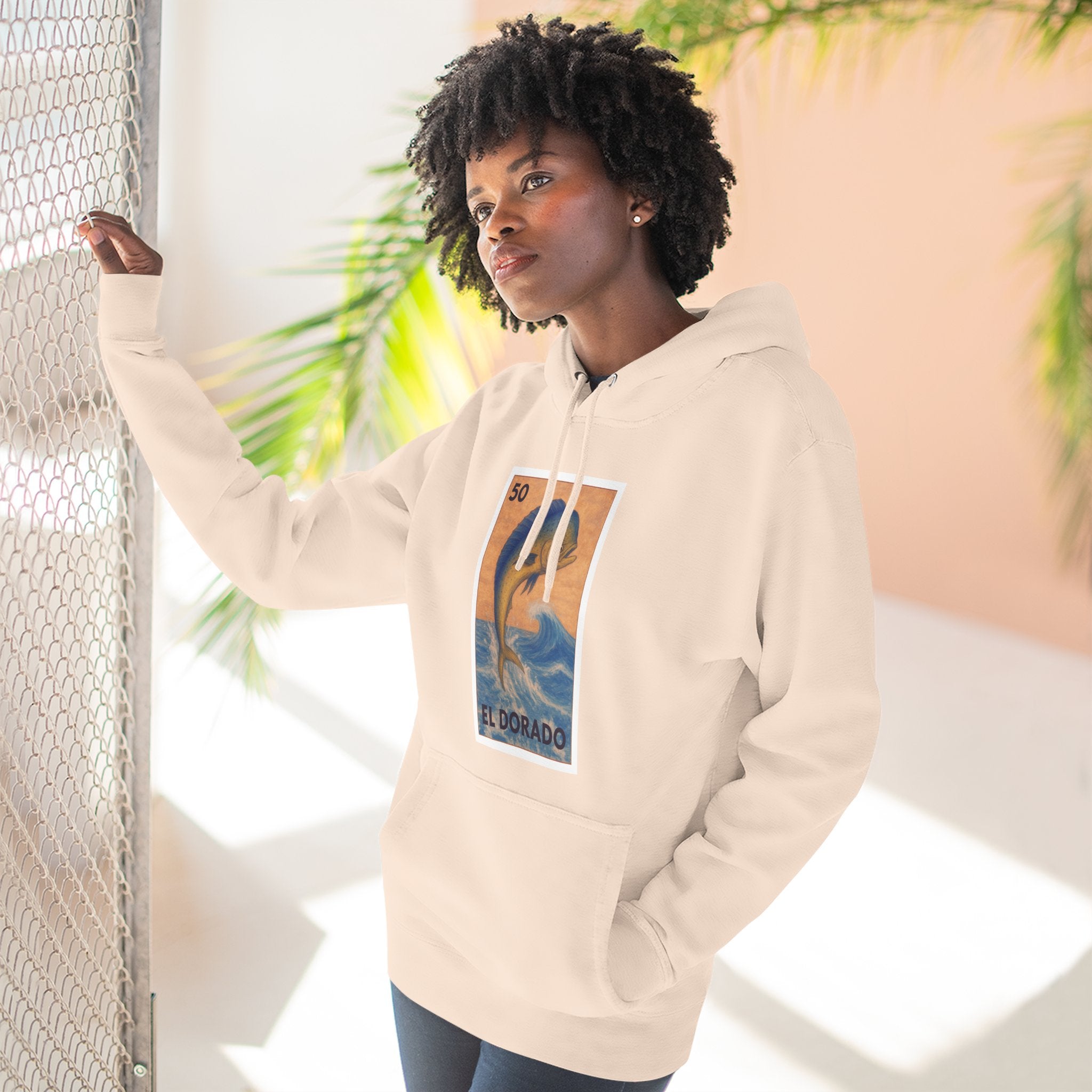 Dorado Lotería Unisex - Pull-Over Cotton Blend Fleece Hoodie (El Dorado)