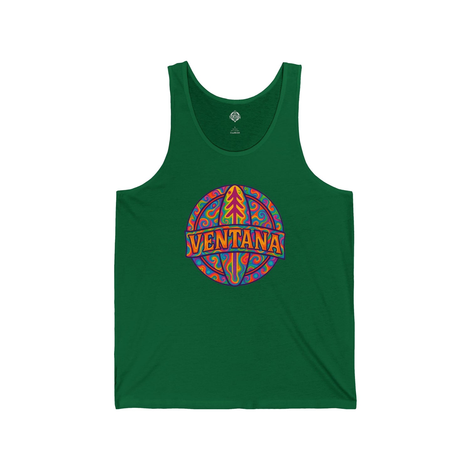 Ventana Psychedelic Treefish Logo - Cotton Jersey Tank Top Unisex