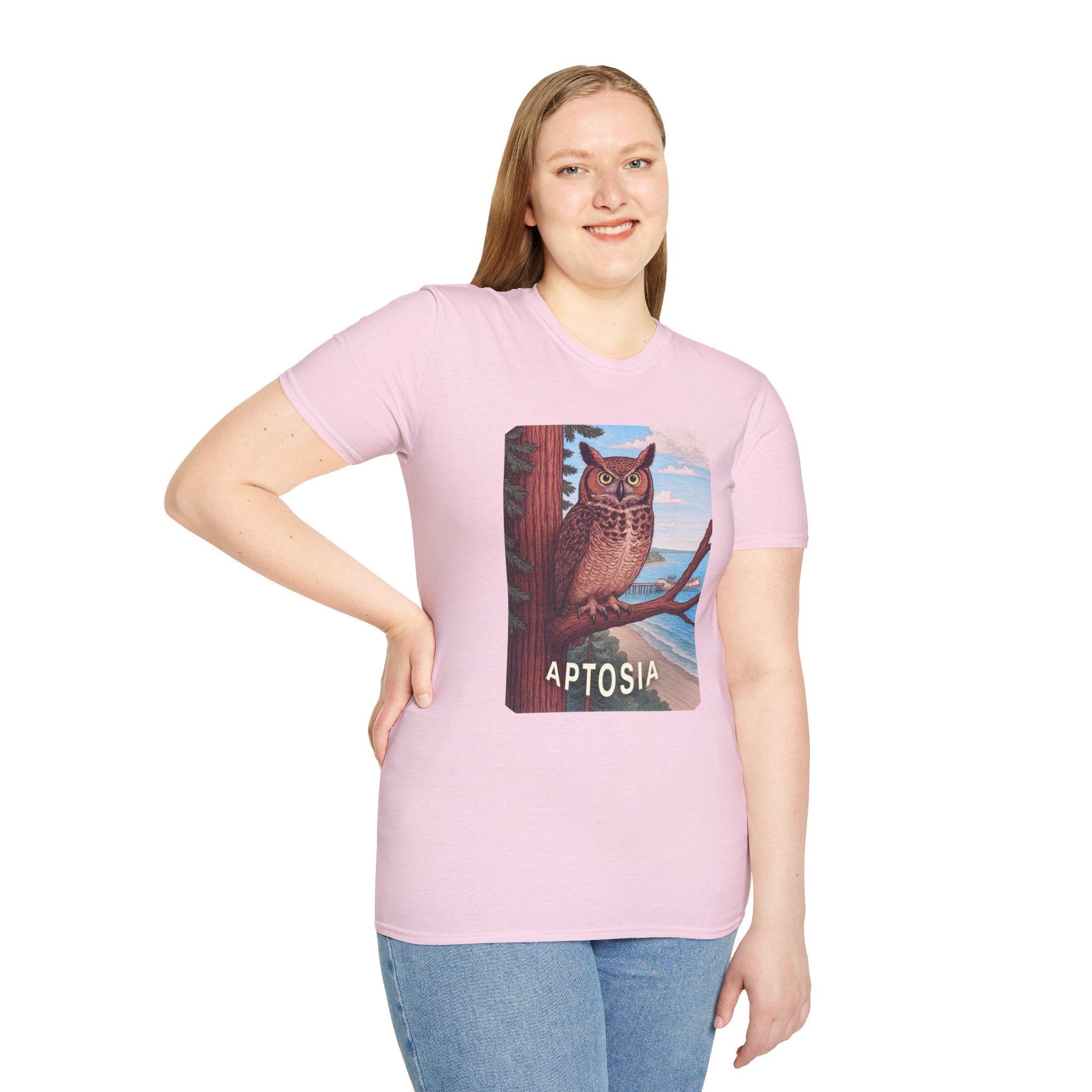 Aptos California Aptosia Owl Unisex - U.S. Cotton T-Shirt