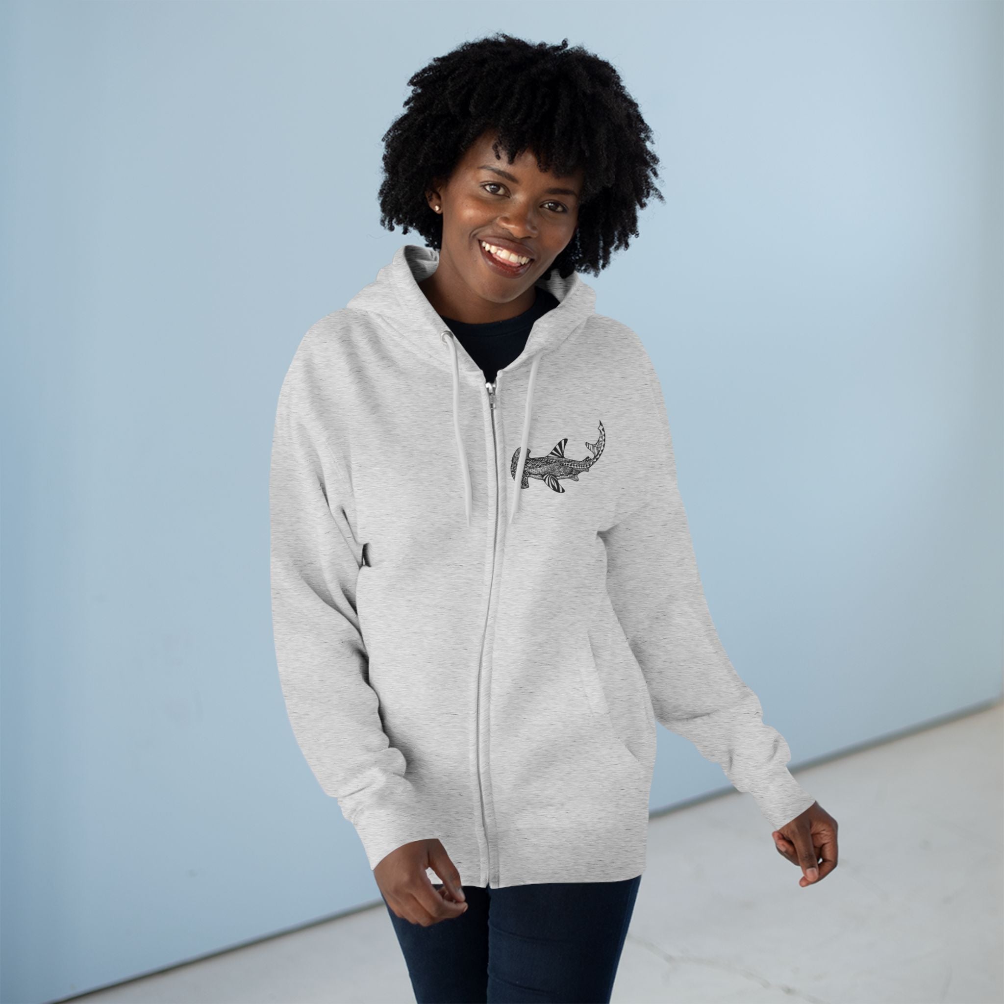 Ventangle Hammerhead Unisex - Zip Cotton Blend Fleece Hoodie