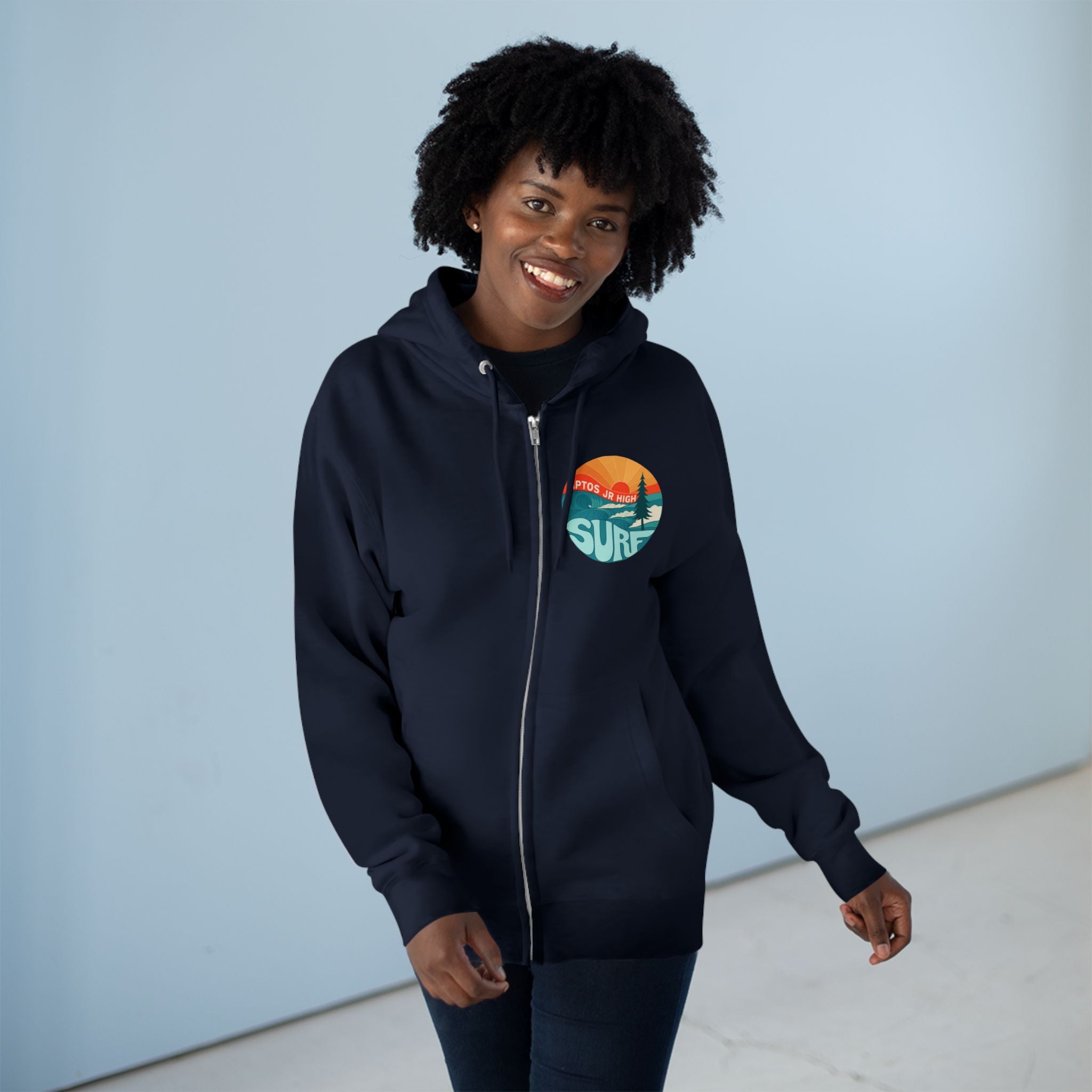 Aptos Junior High Surf Team Sunset Unisex - Zip Cotton Blend Fleece Hoodie
