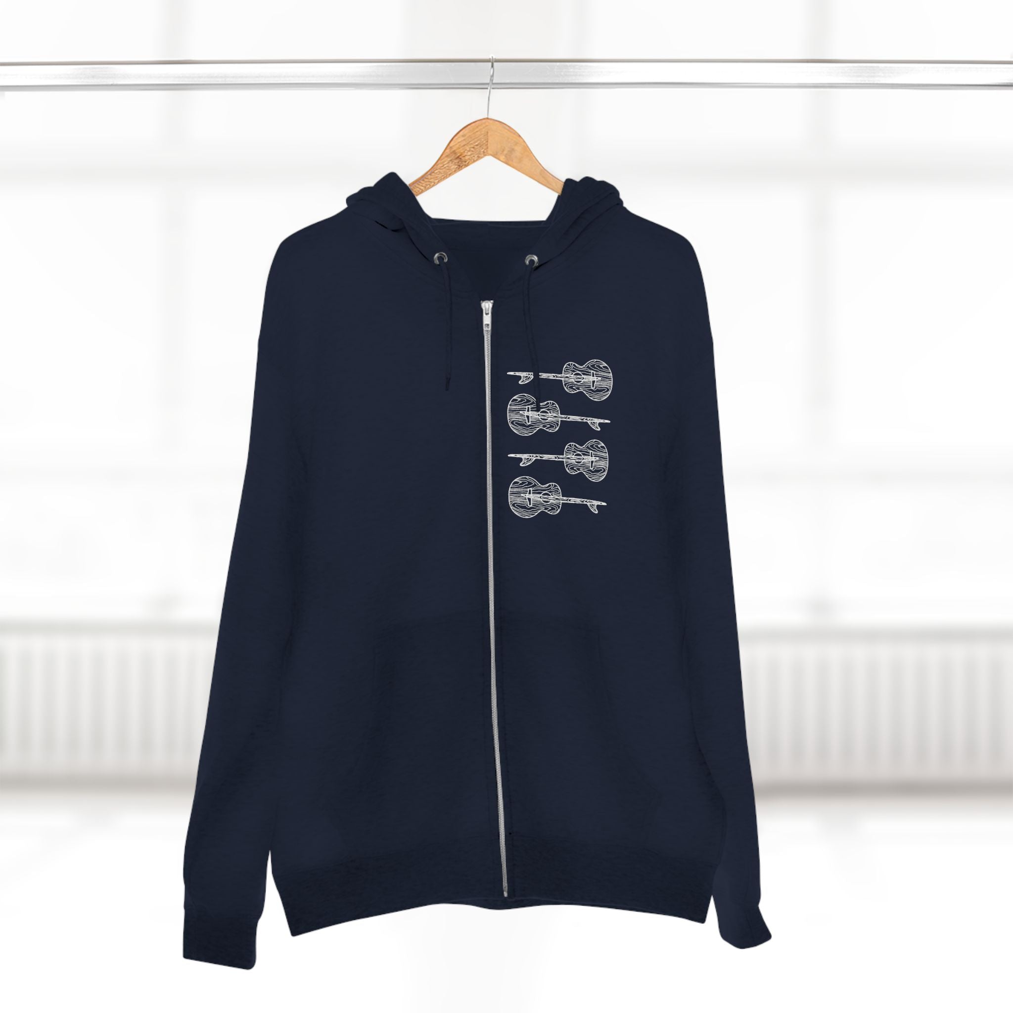 Ventana Santa Cruz Guitar Collab Unisex - Zip Cotton Blend Fleece Hoodie