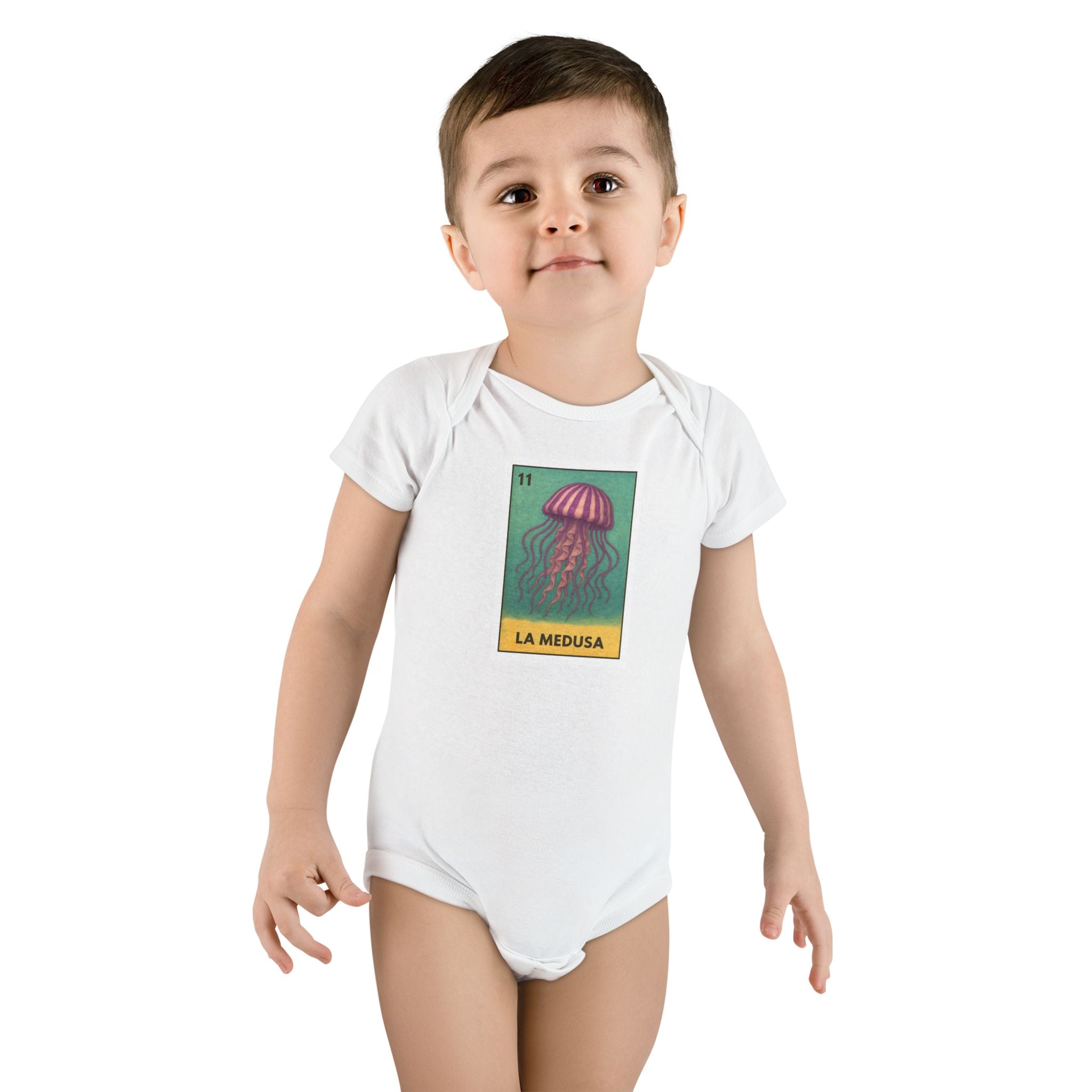 Sea Jelly Lotería - Baby Short Sleeve 100% Cotton Onesie (La Medusa)