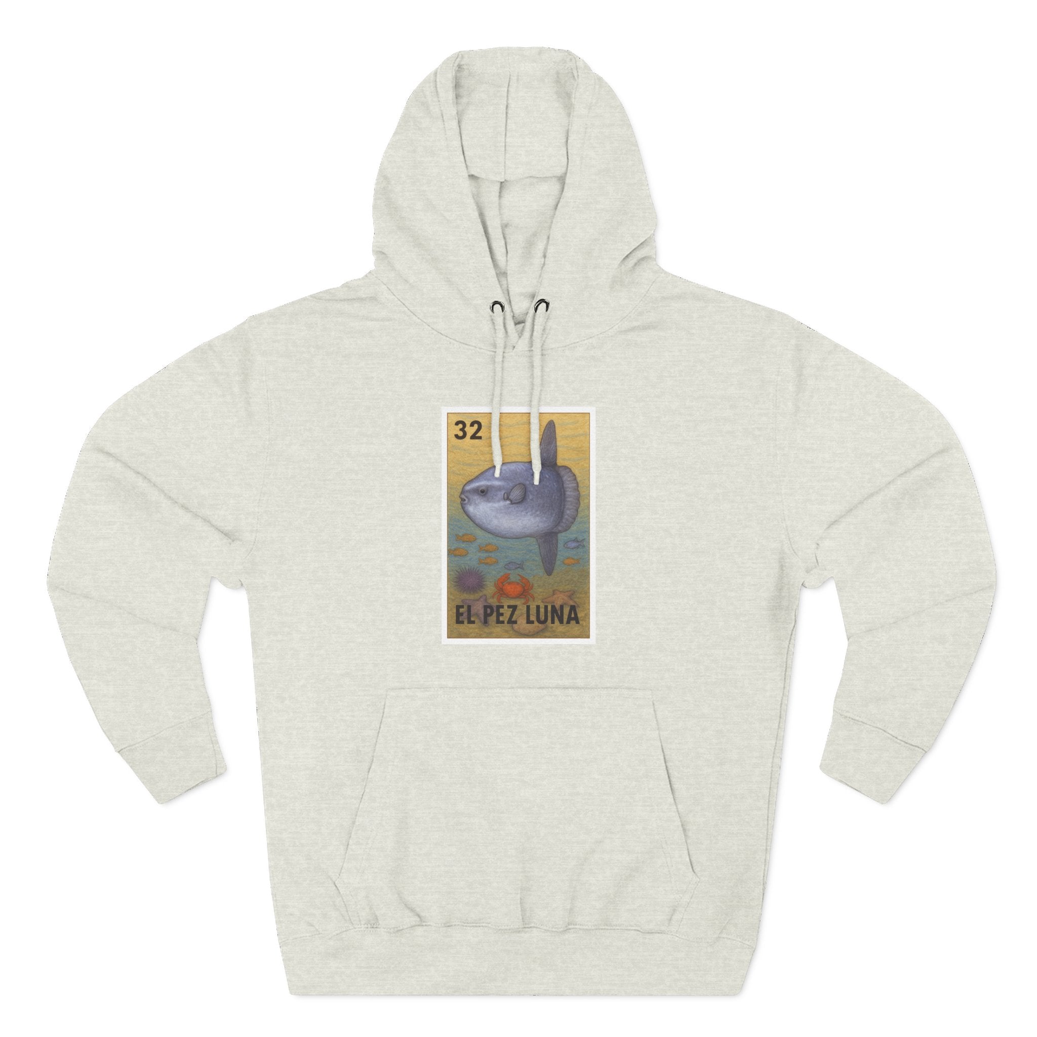 Sunfish Lotería Unisex - Pull-Over Cotton Blend Fleece Hoodie (El Pez Luna)