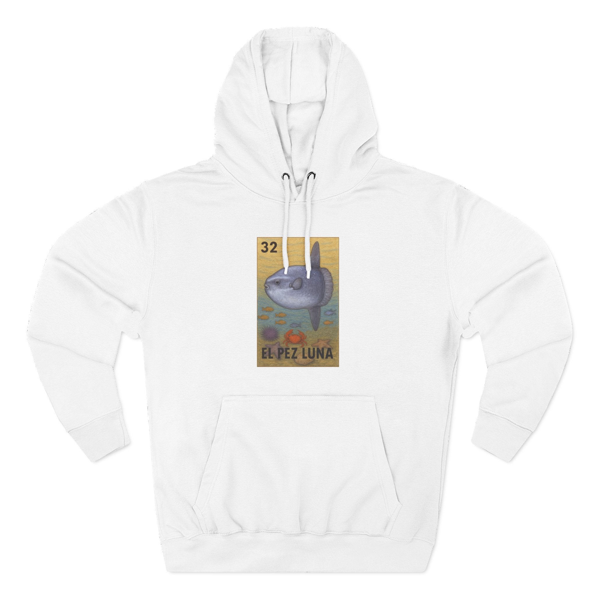 Sunfish Lotería Unisex - Pull-Over Cotton Blend Fleece Hoodie (El Pez Luna)