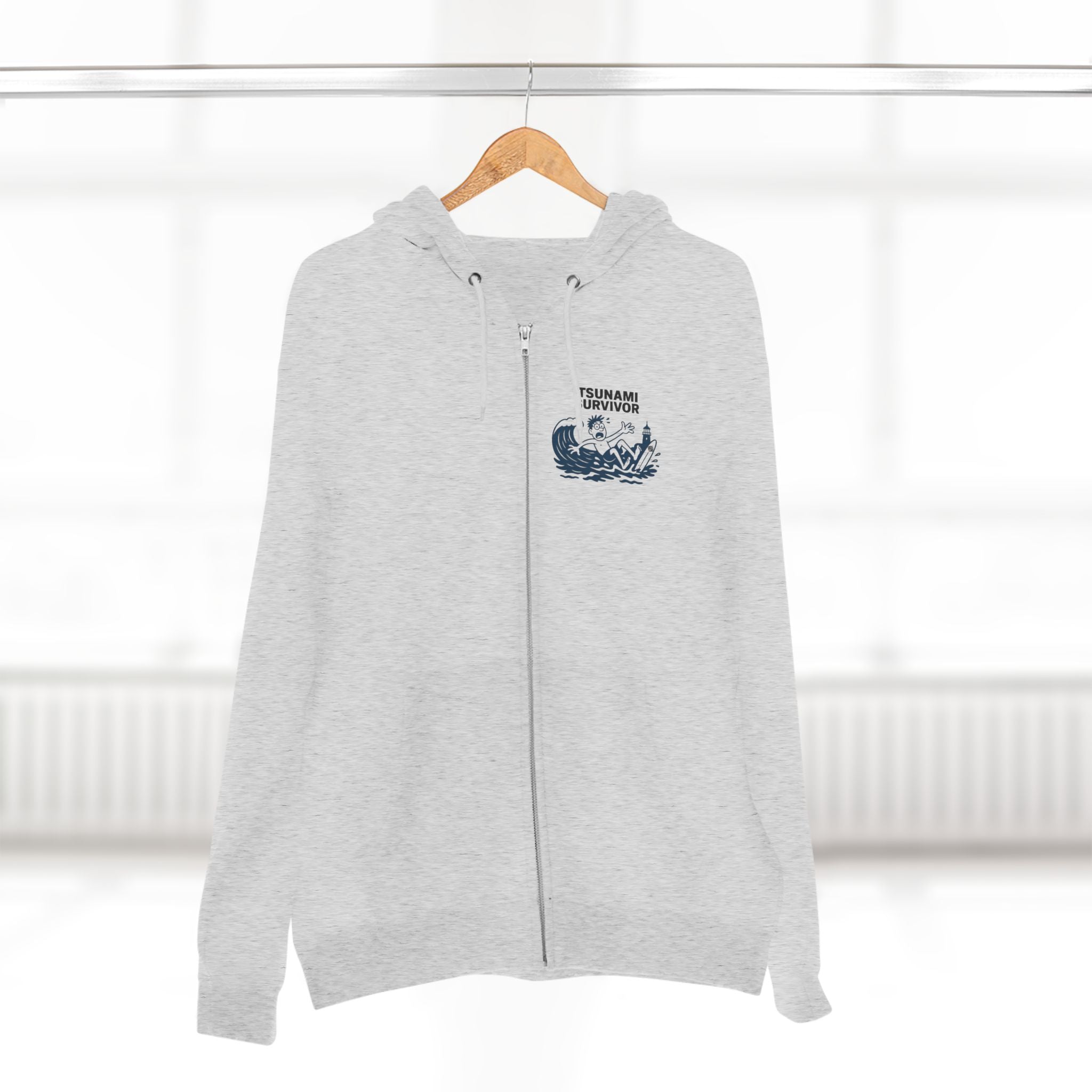 Tsunami Survivor Unisex - Zip Cotton Blend Fleece Hoodie