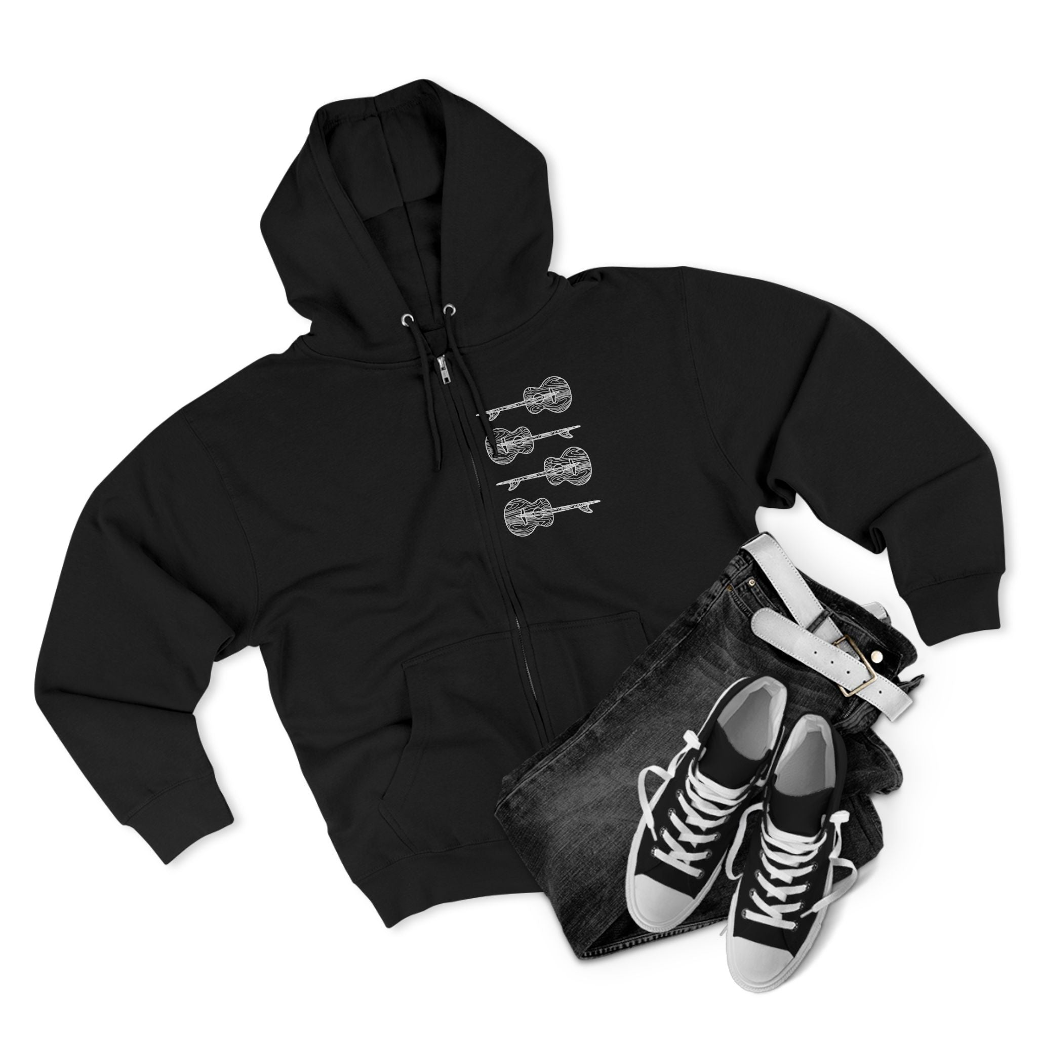 Ventana Santa Cruz Guitar Collab Unisex - Zip Cotton Blend Fleece Hoodie