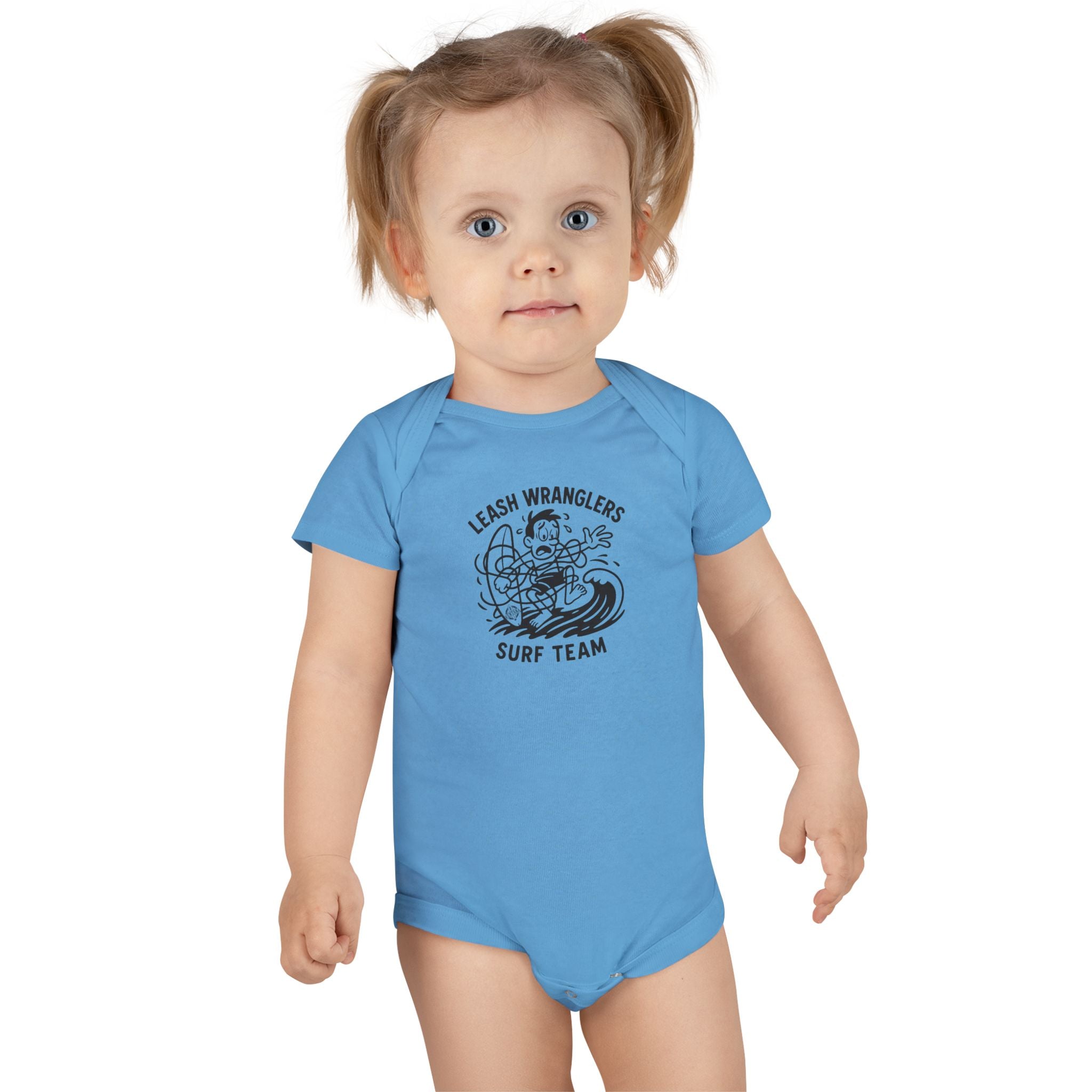 Leash Wranglers Surf Team - Baby Short Sleeve 100% Cotton Onesie