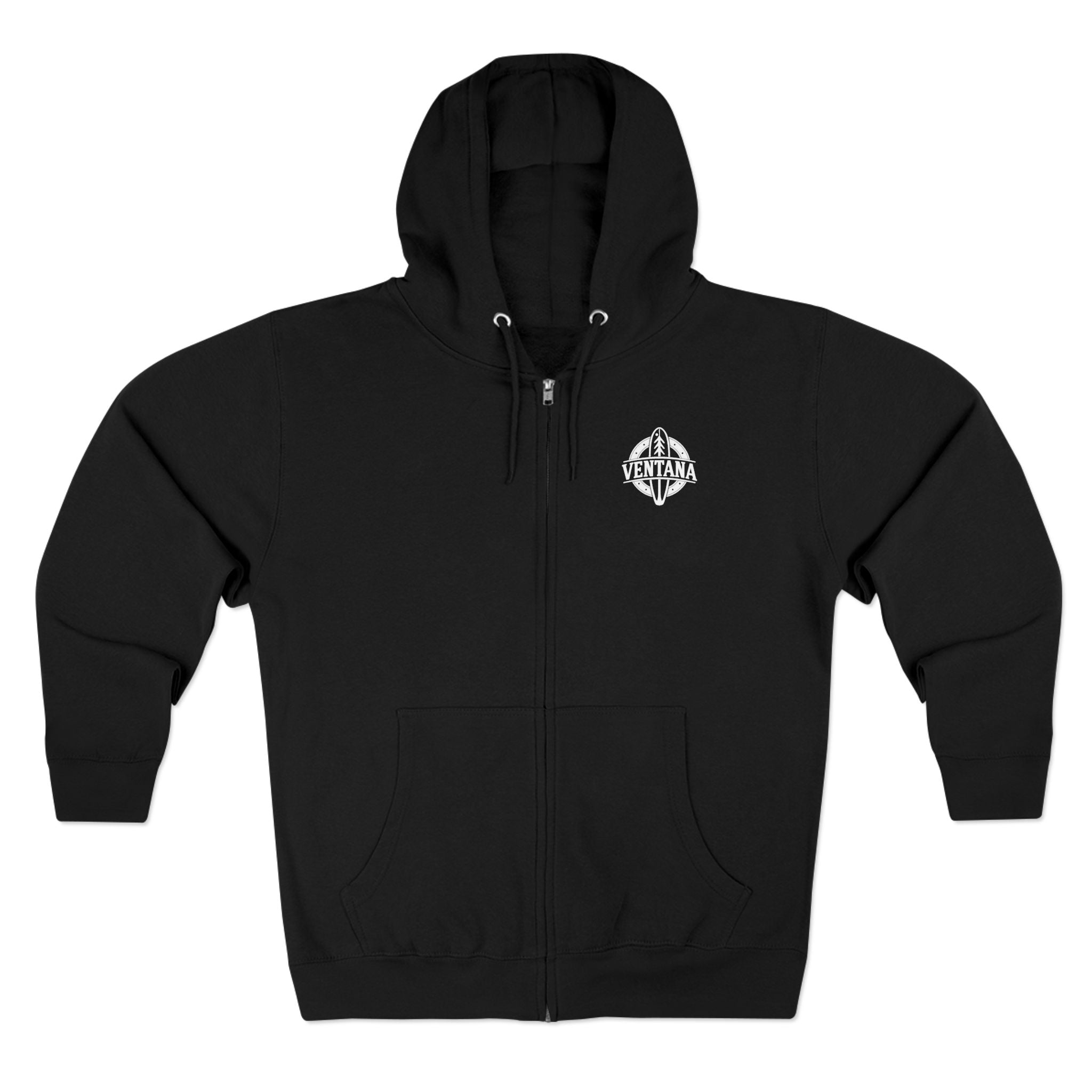 Ventana Wooden Surfboards Unisex - Zip Cotton Blend Fleece Hoodie