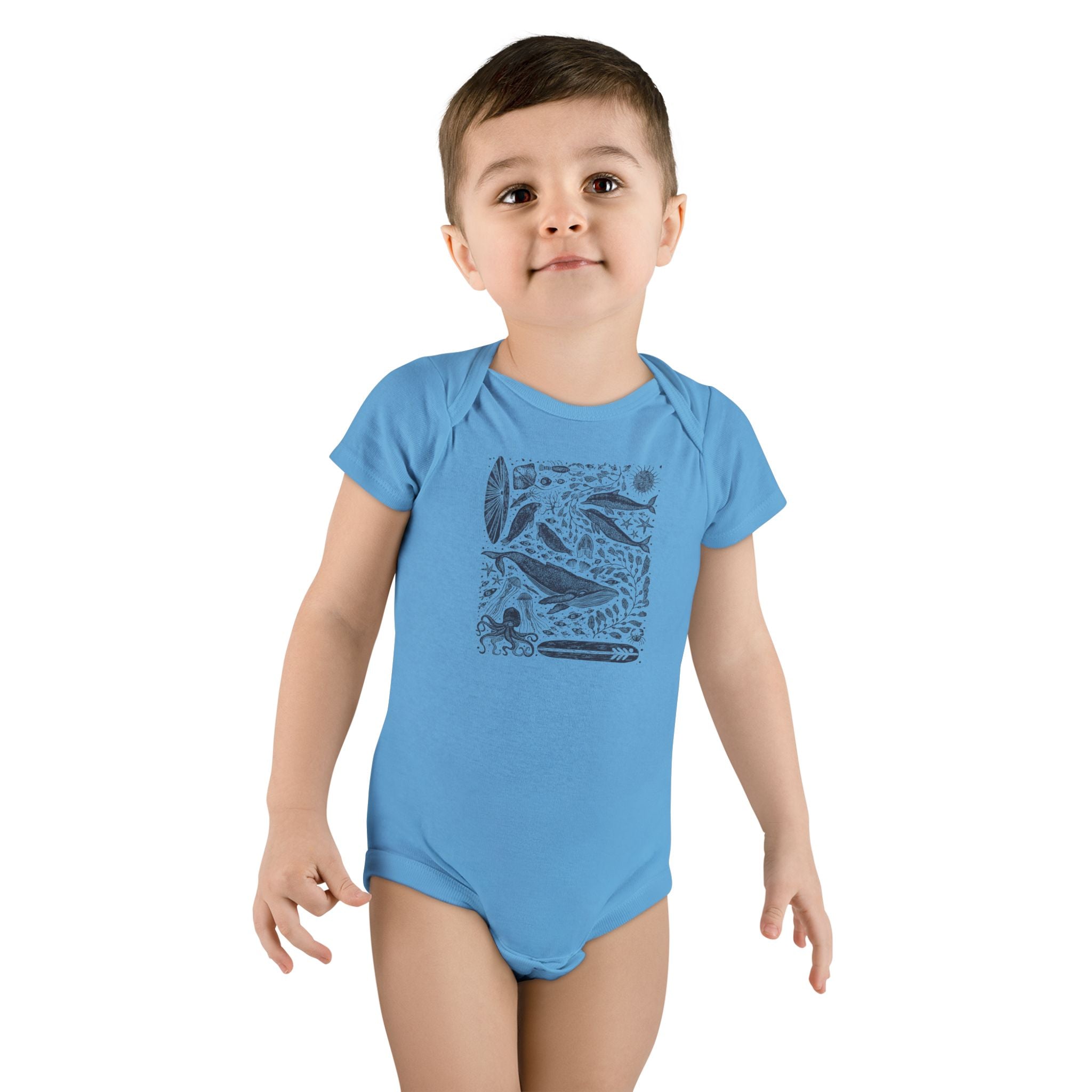 Ventana Marine Life by Lili Arnold - Baby Short Sleeve 100% Cotton Onesie