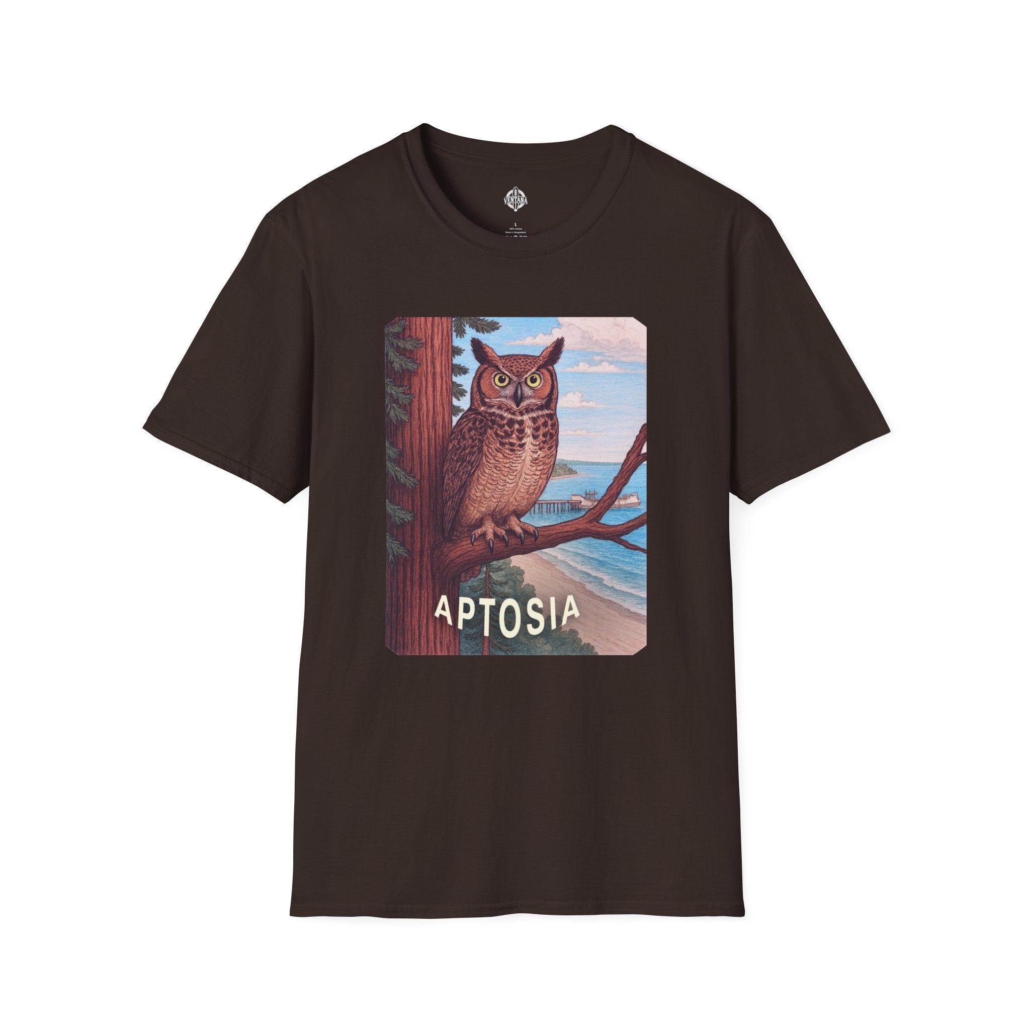 Aptos California Aptosia Owl Unisex - U.S. Cotton T-Shirt