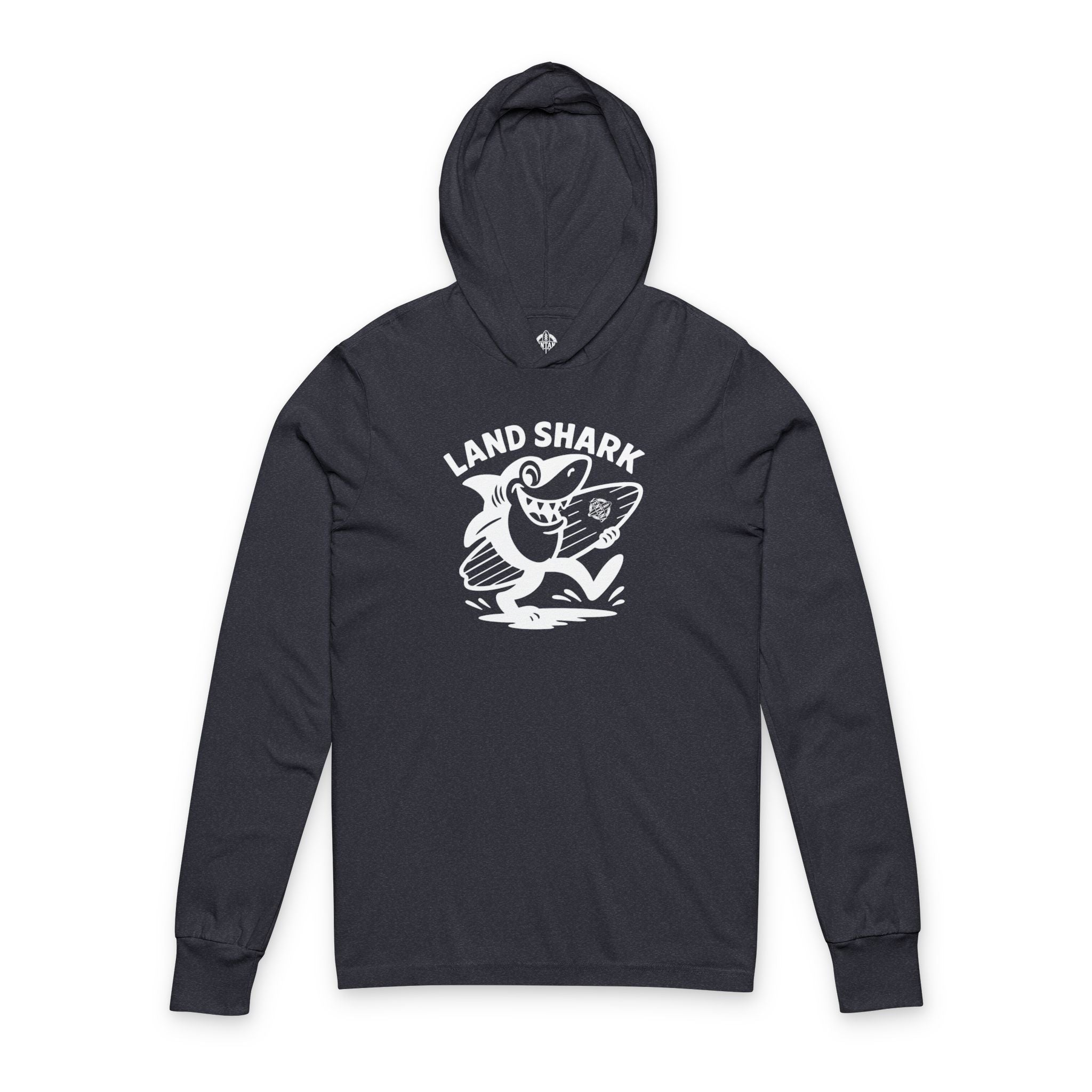 Land Shark Unisex - Cotton Hooded Long Sleeve Hooded T-Shirt