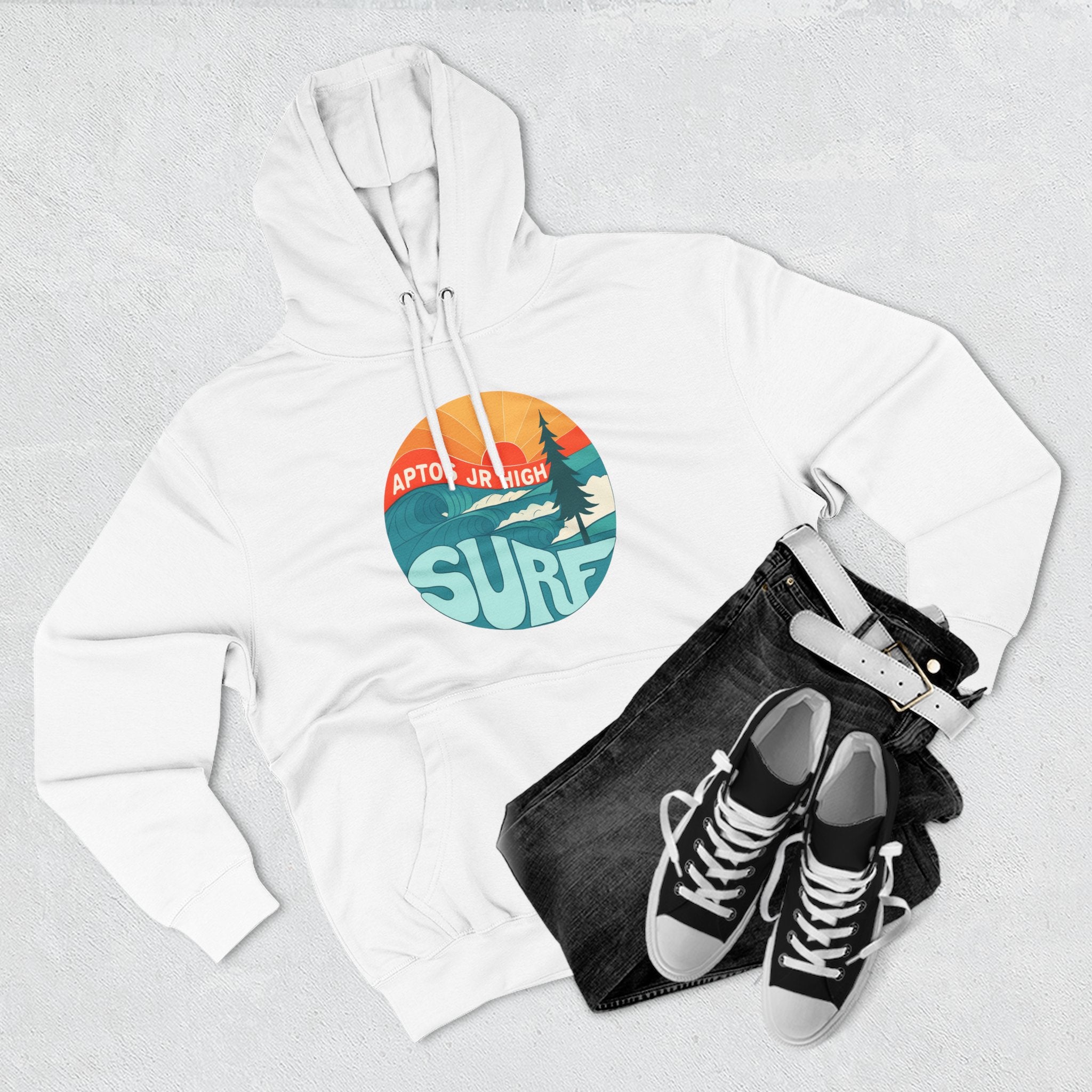 Aptos Junior High Surf Team Sunset Unisex - Pull-Over Cotton Blend Fleece Hoodie