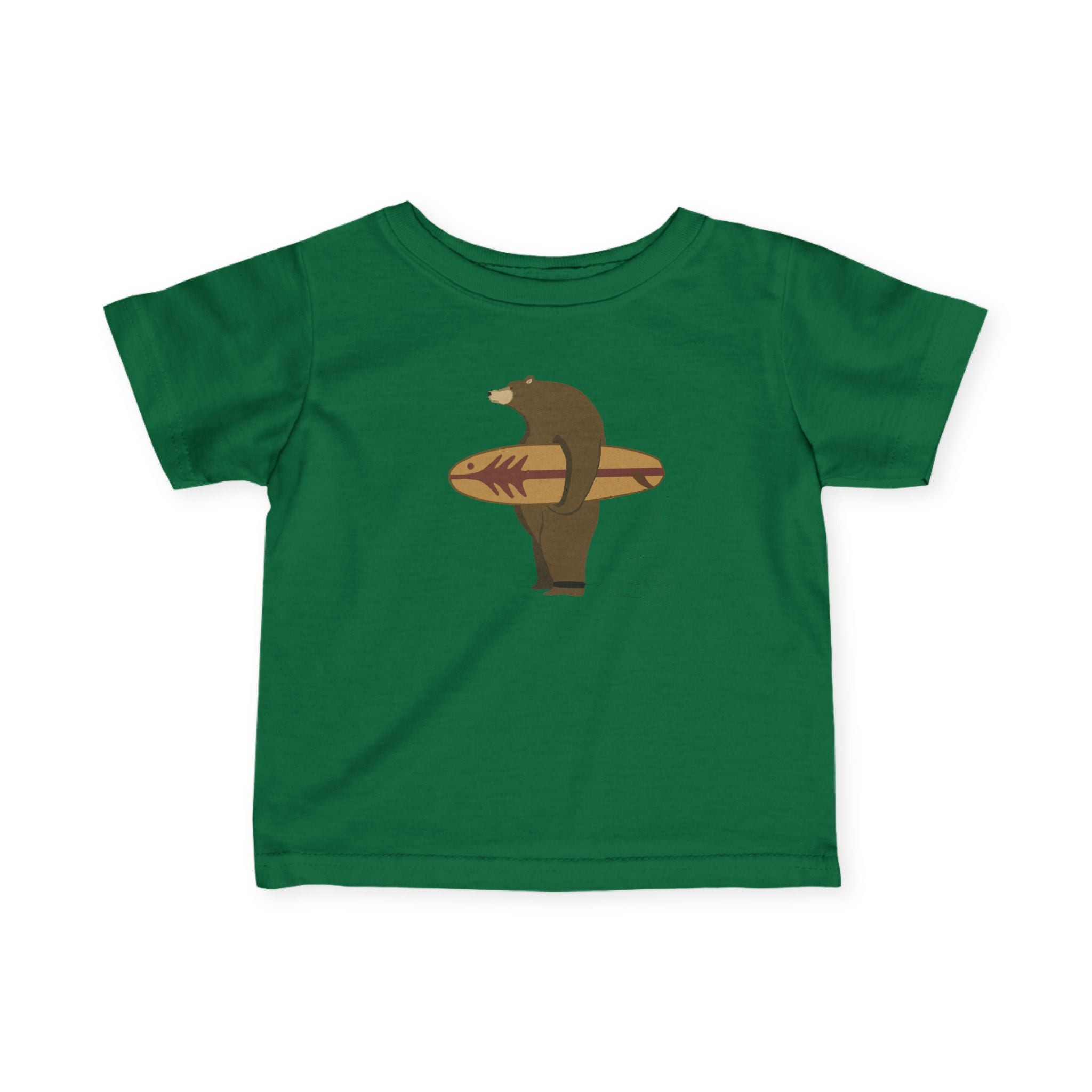 Surfing Grizzly Bear by Fabian Lavater - Infant 100% Cotton T-Shirt