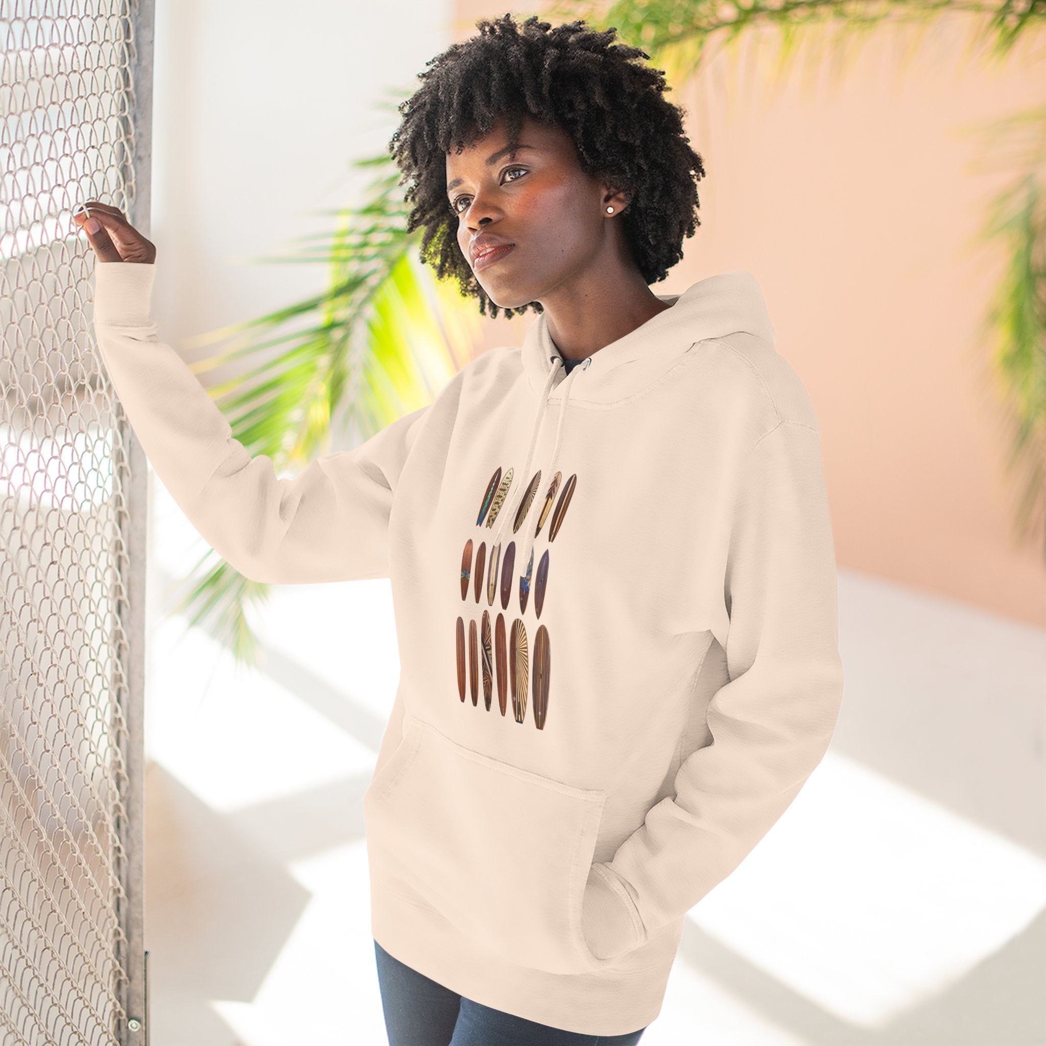 Ventana Wooden Surfboards Unisex - Pull-Over Cotton Blend Fleece Hoodie