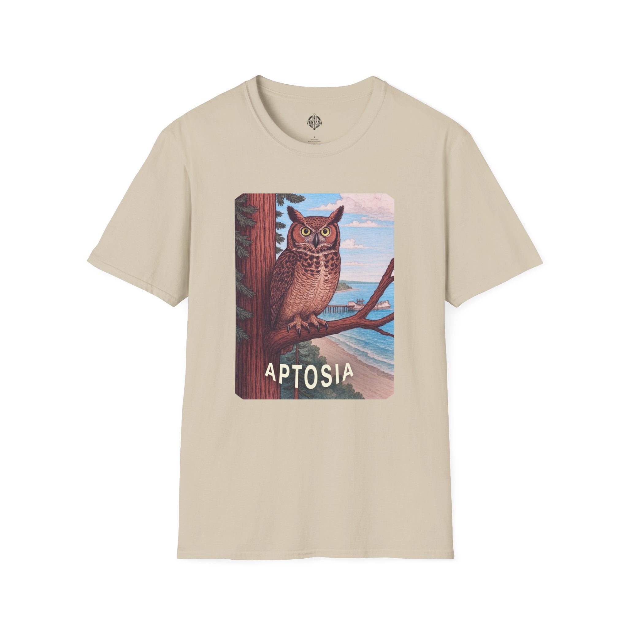 Aptos California Aptosia Owl Unisex - U.S. Cotton T-Shirt