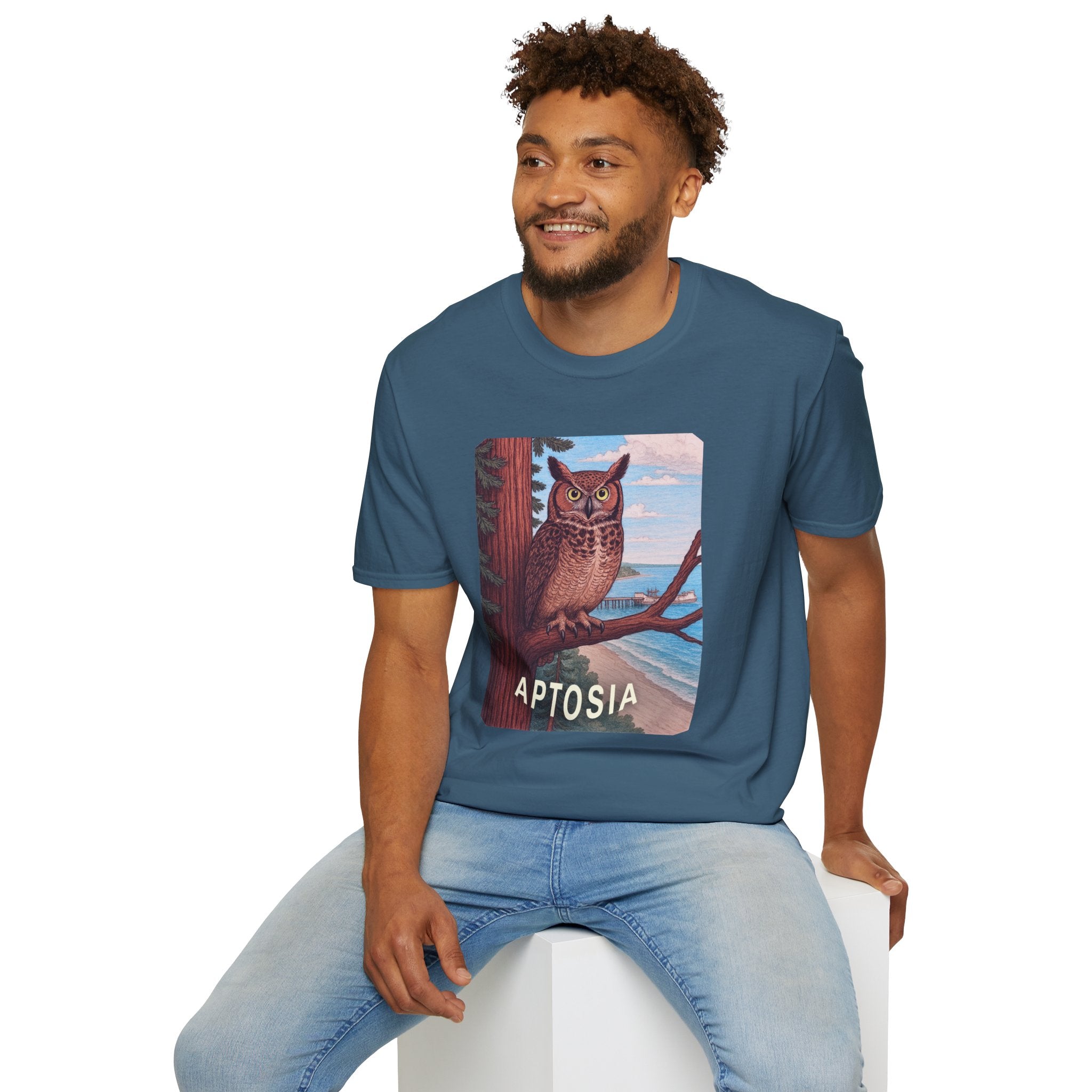 Aptos California Aptosia Owl Unisex - U.S. Cotton T-Shirt
