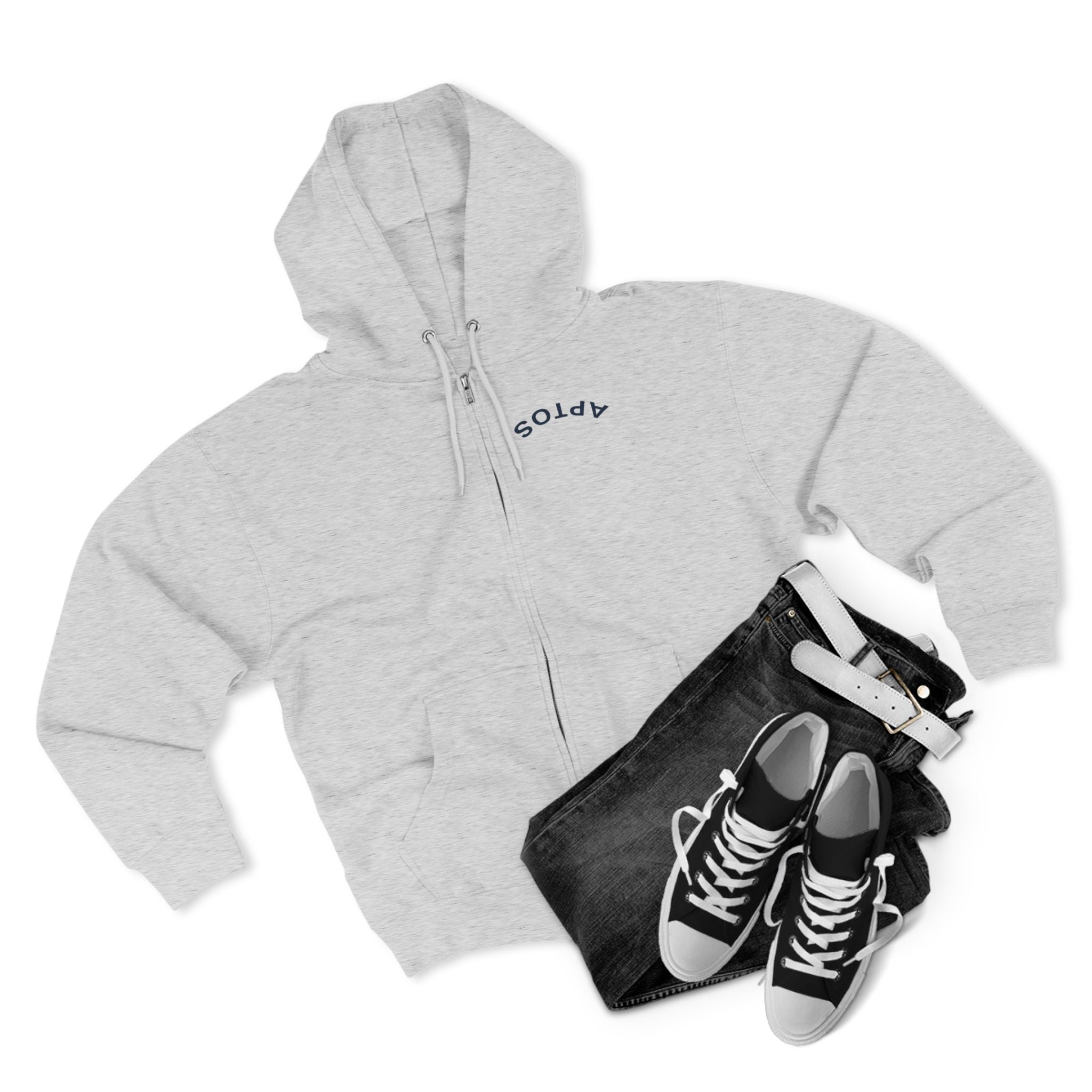 Aptos California Upside Down Unisex - Zip Cotton Blend Fleece Hoodie