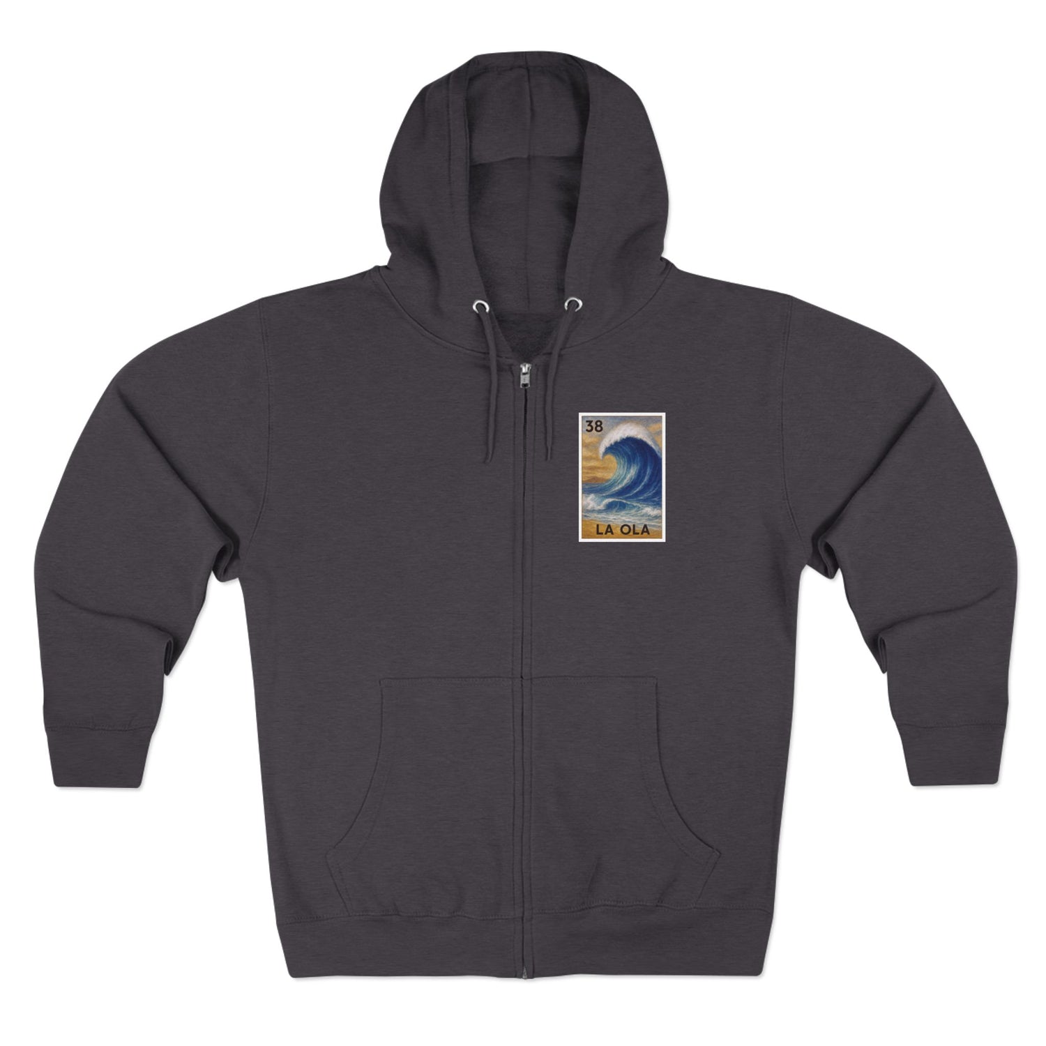Wave Lotería Unisex - Zip Cotton Blend Fleece Hoodie (La Ola)
