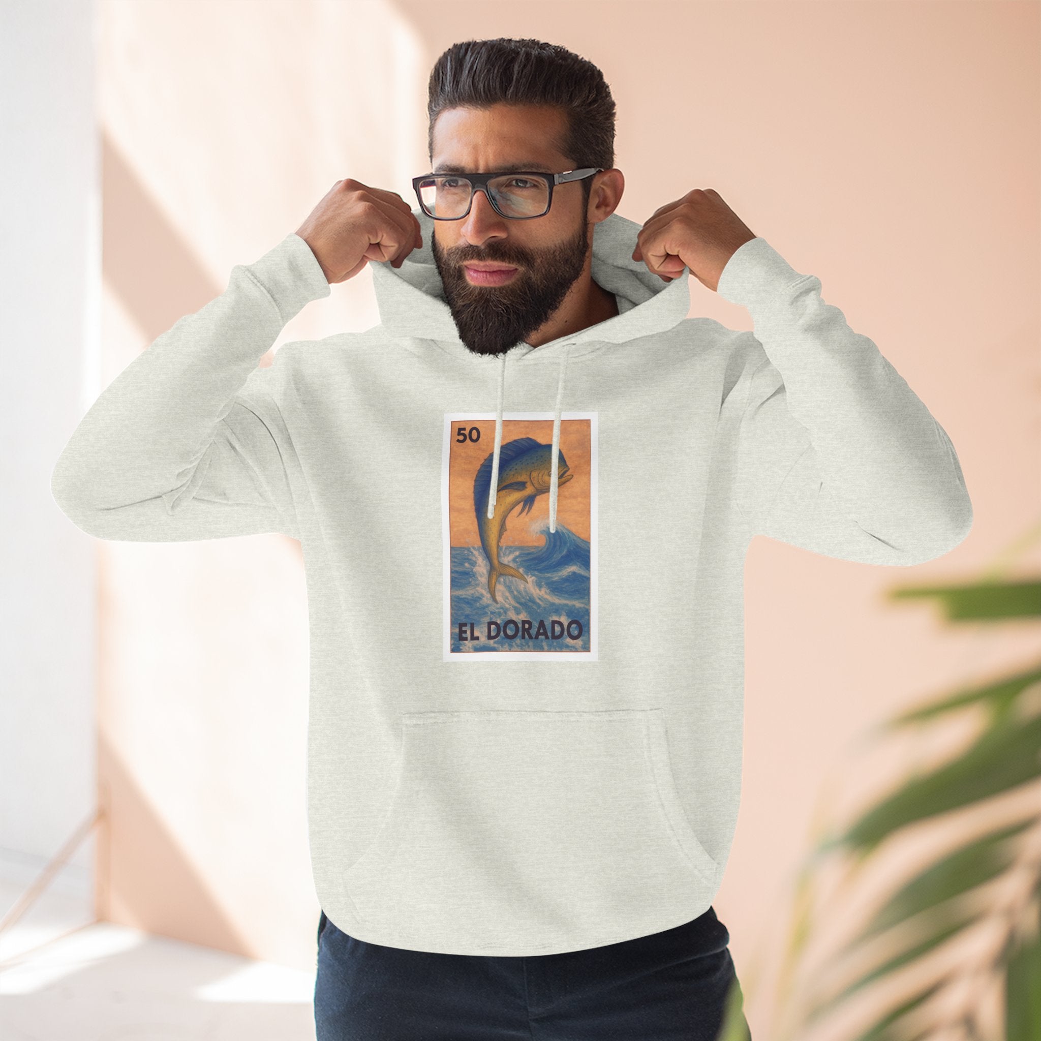 Dorado Lotería Unisex - Pull-Over Cotton Blend Fleece Hoodie (El Dorado)