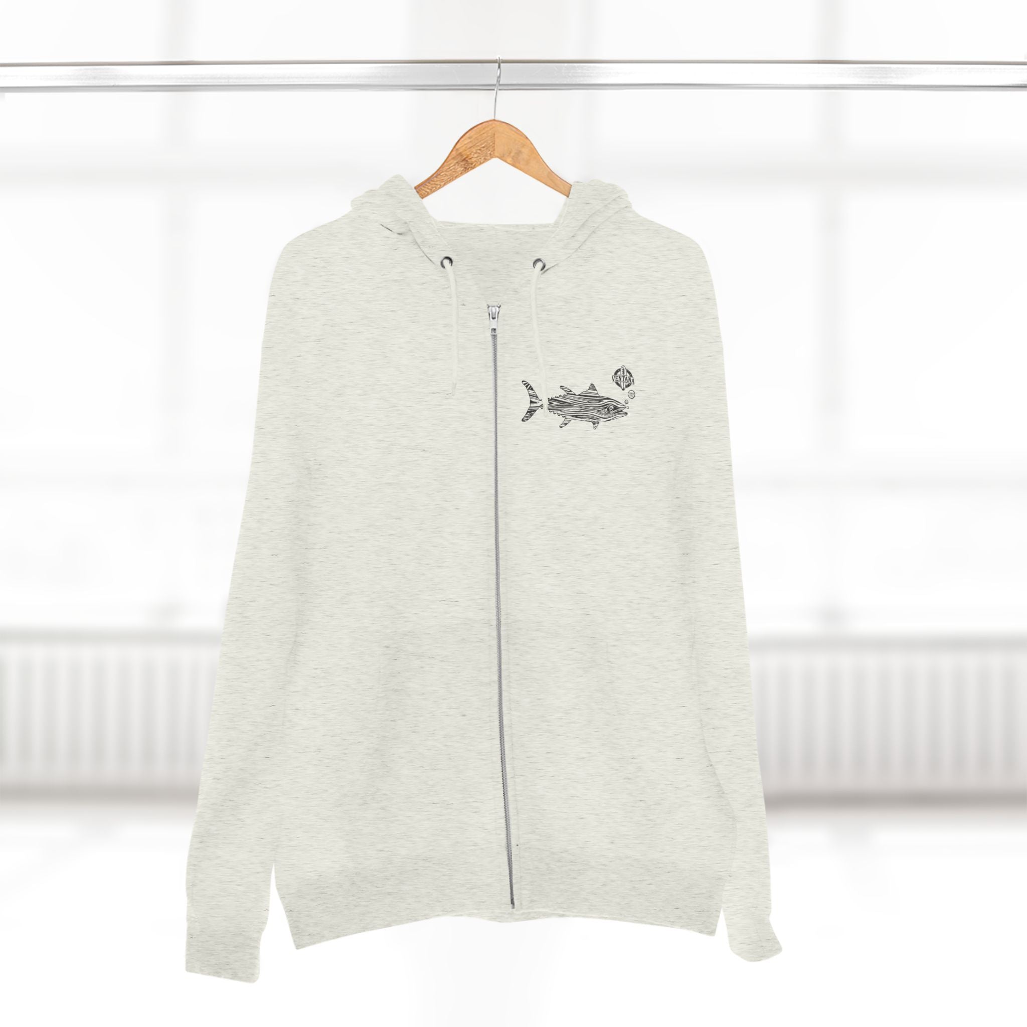 Ventana Wooden Tuna Unisex - Zip Cotton Blend Fleece Hoodie