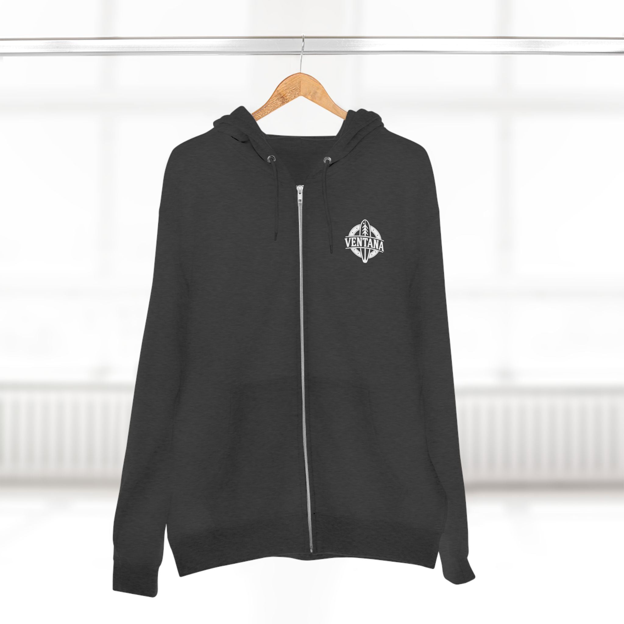 Ventana Wooden Surfboards Unisex - Zip Cotton Blend Fleece Hoodie