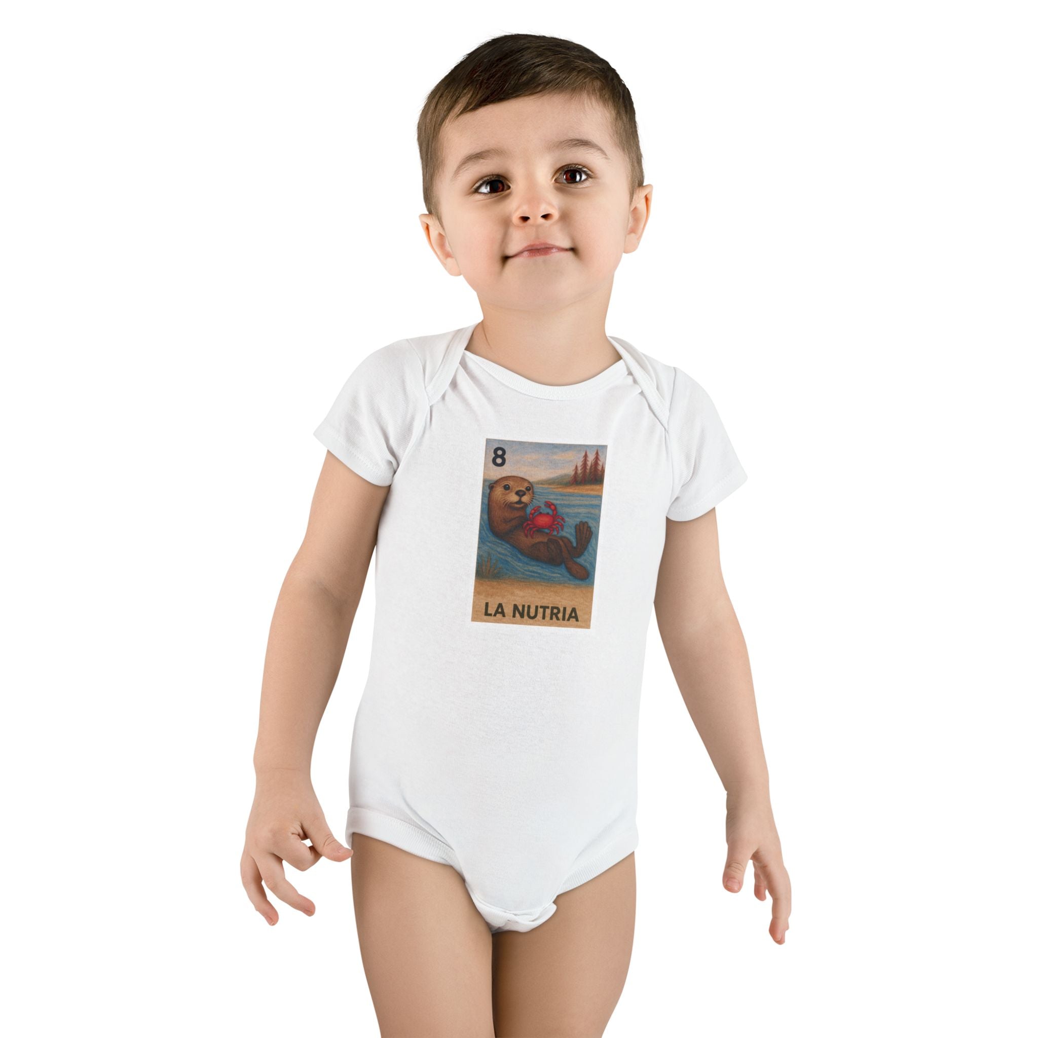 Sea Otter Lotería - Baby Short Sleeve 100% Cotton Onesie (La Nutria)