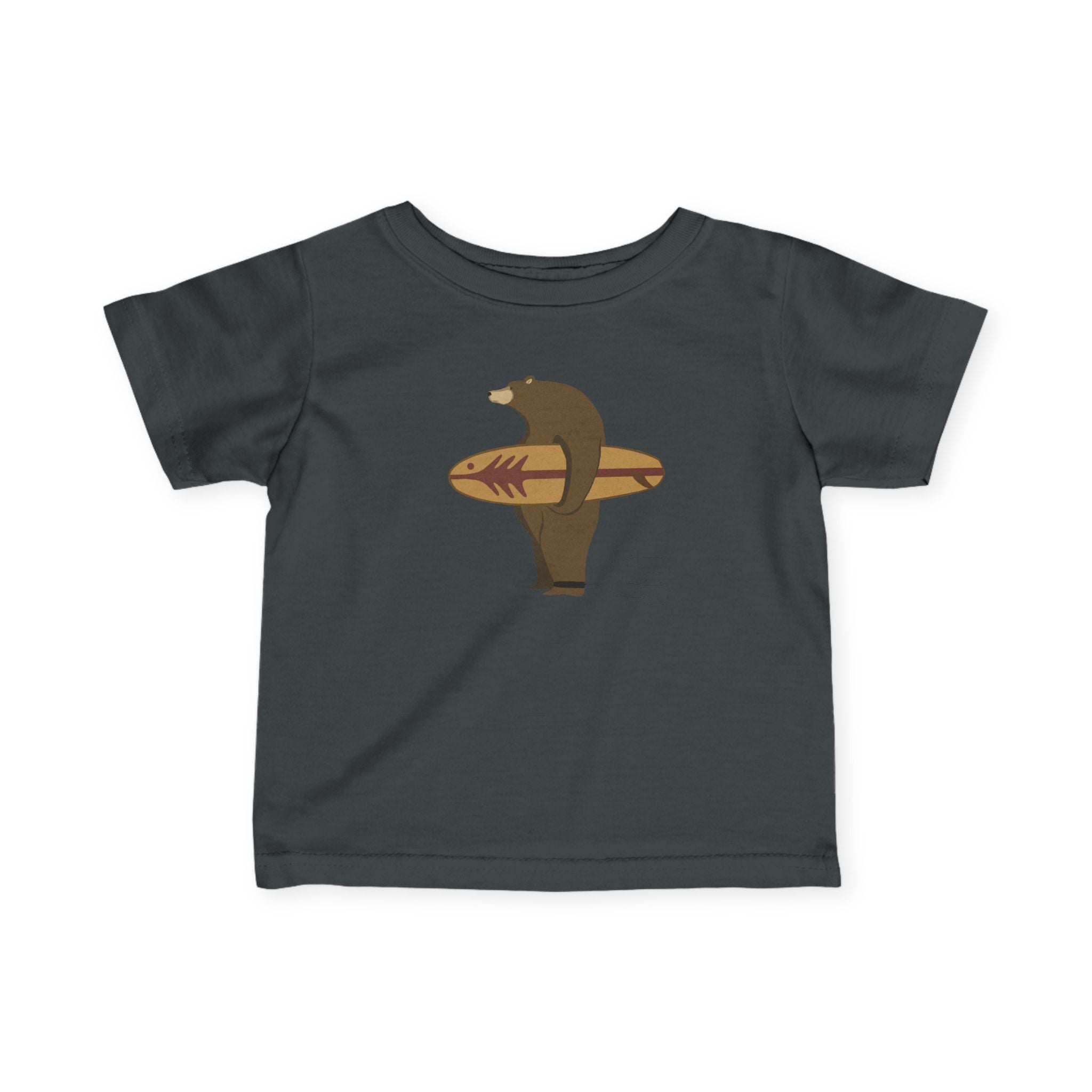Surfing Grizzly Bear by Fabian Lavater - Infant 100% Cotton T-Shirt