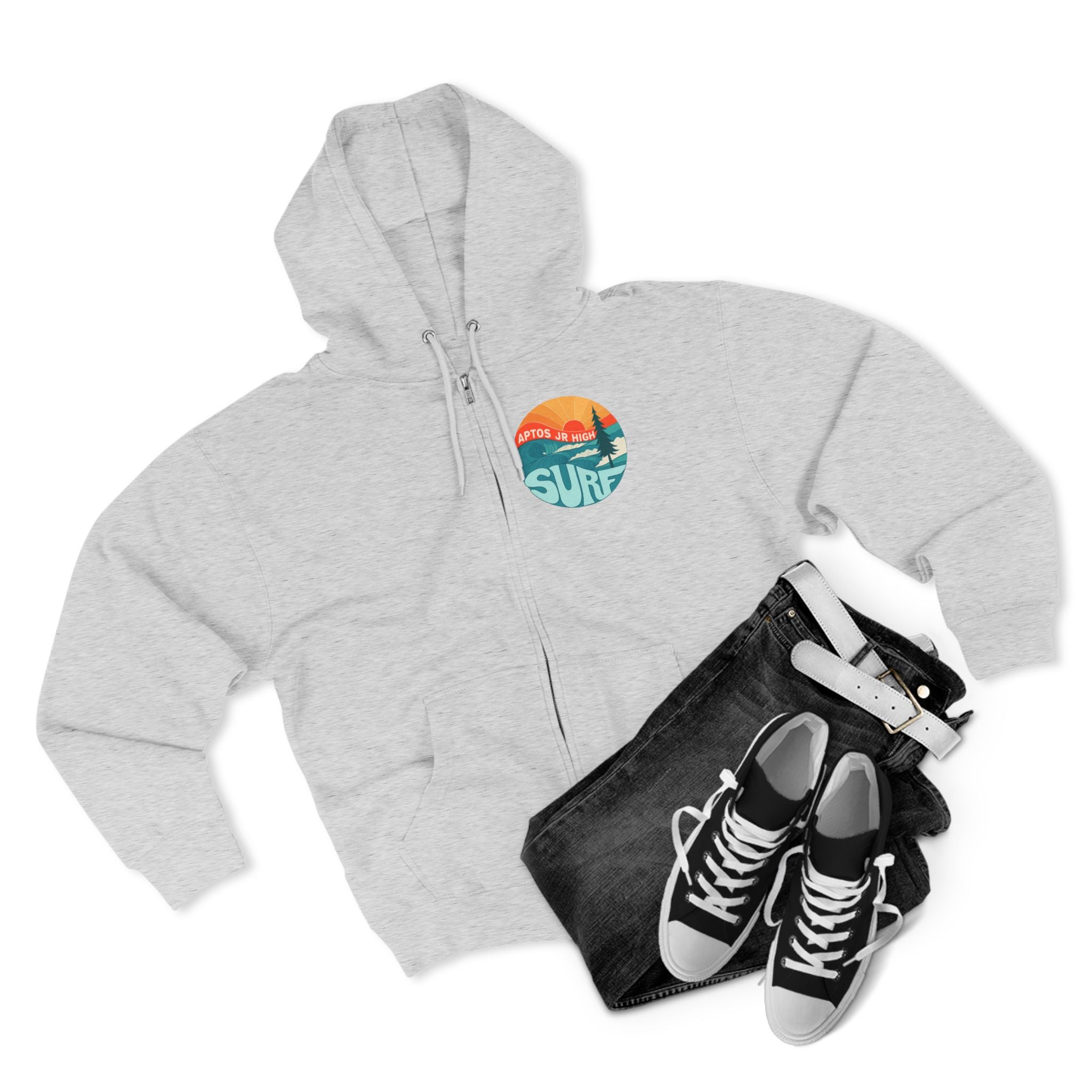 Aptos Junior High Surf Team Sunset Unisex - Zip Cotton Blend Fleece Hoodie