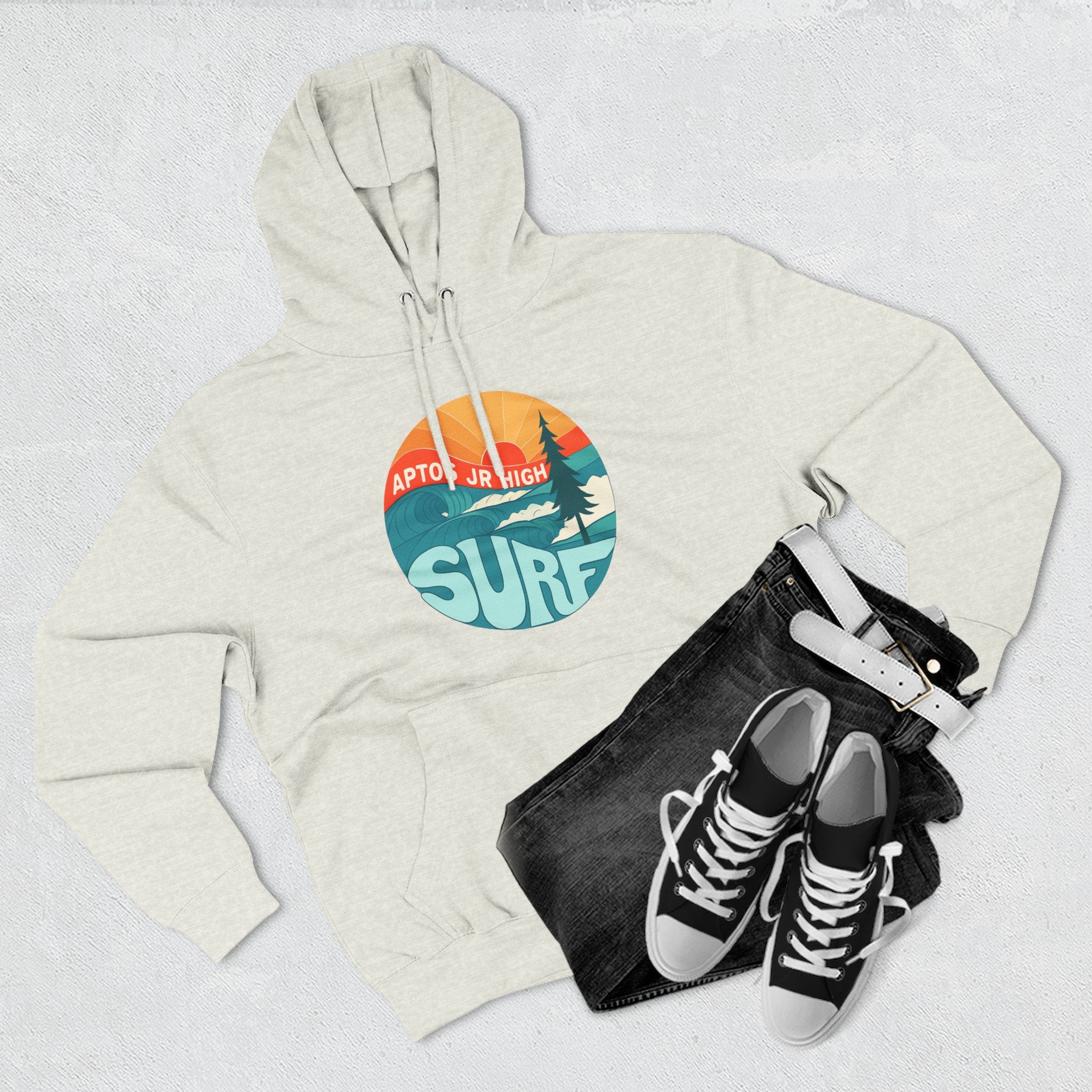 Aptos Junior High Surf Team Sunset Unisex - Pull-Over Cotton Blend Fleece Hoodie