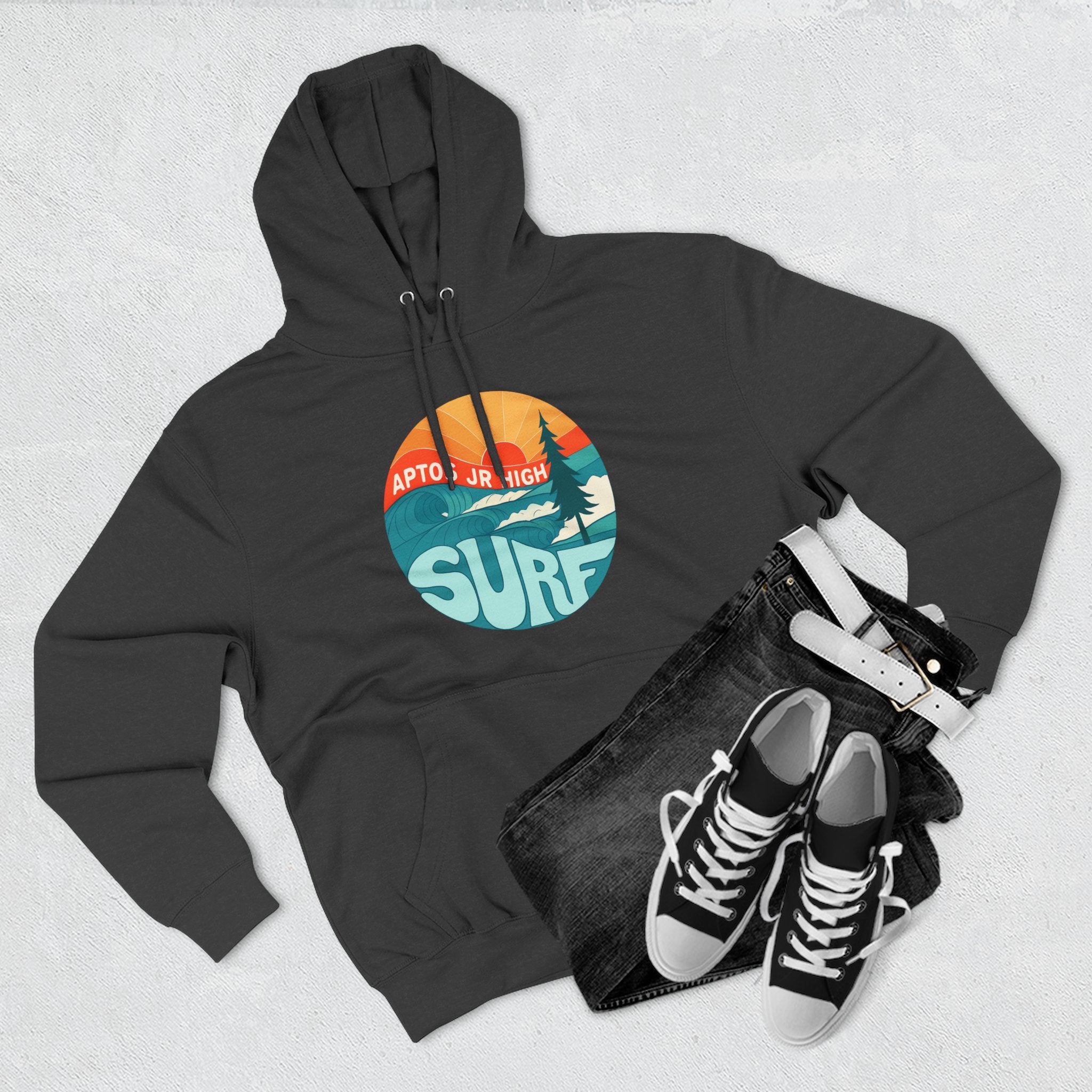 Aptos Junior High Surf Team Sunset Unisex - Pull-Over Cotton Blend Fleece Hoodie