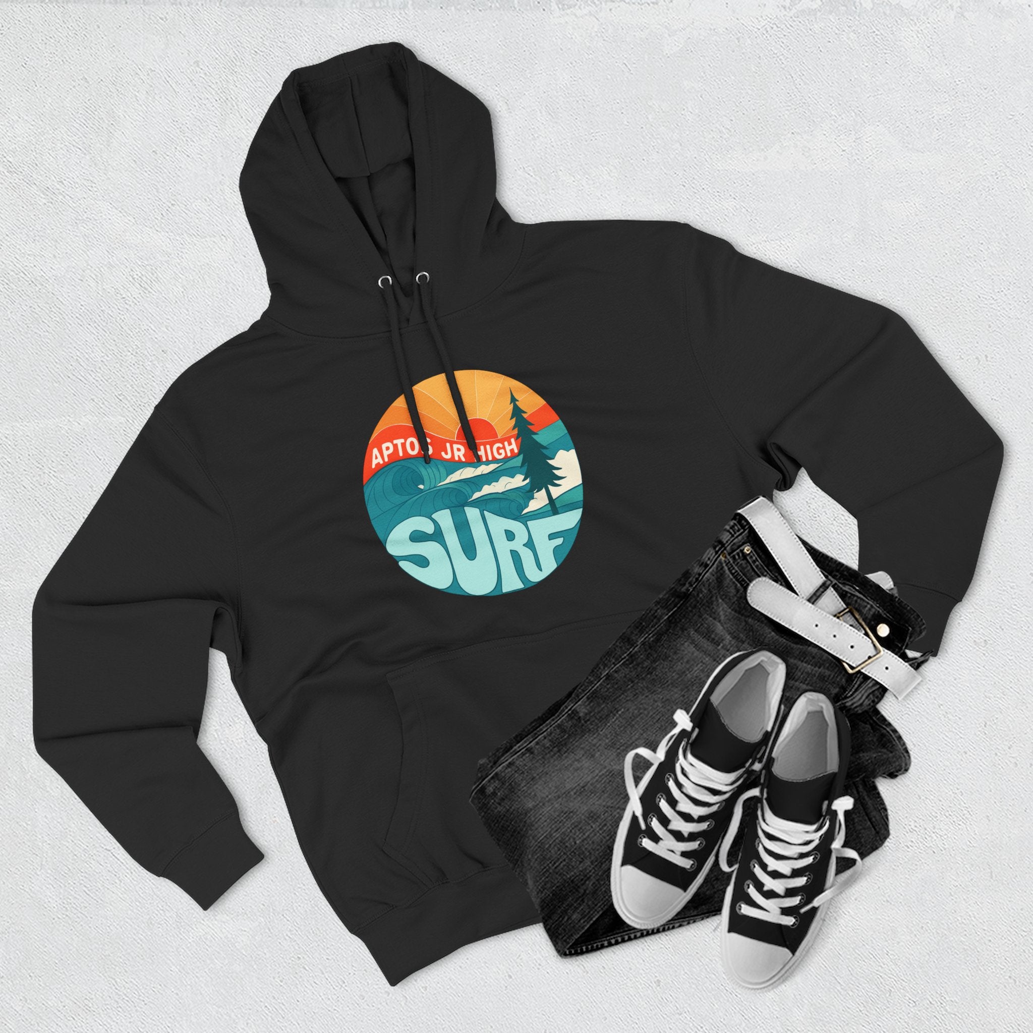 Aptos Junior High Surf Team Sunset Unisex - Pull-Over Cotton Blend Fleece Hoodie