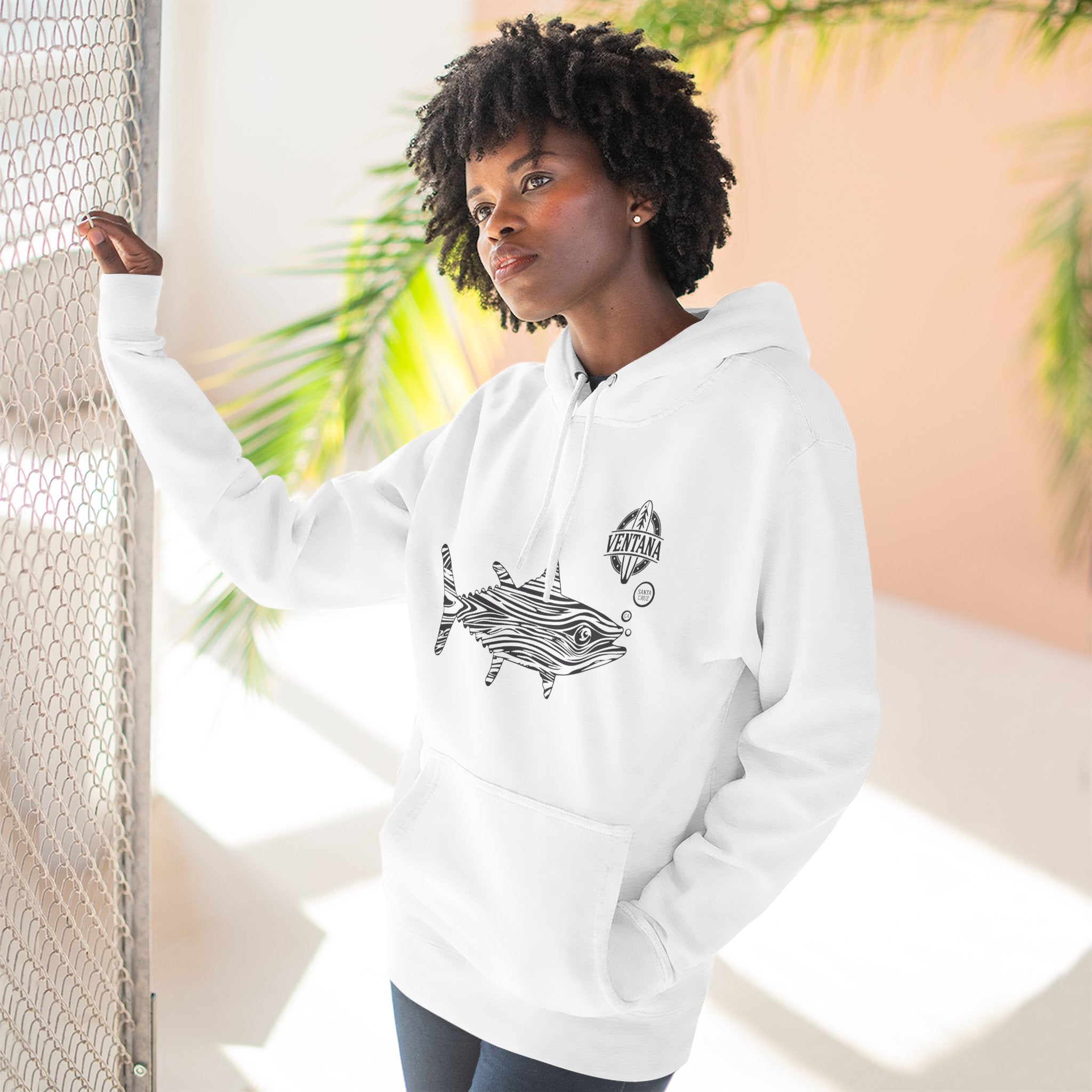 Ventana Wooden Tuna Unisex - Pull-Over Cotton Blend Fleece Hoodie