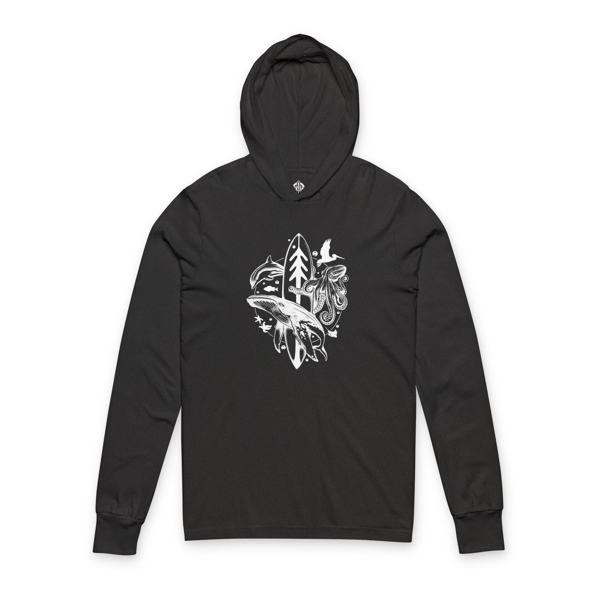 Ventana Monterey Bay by Thiago Bianchini Unisex - Cotton Long Sleeve Hooded T-Shirt