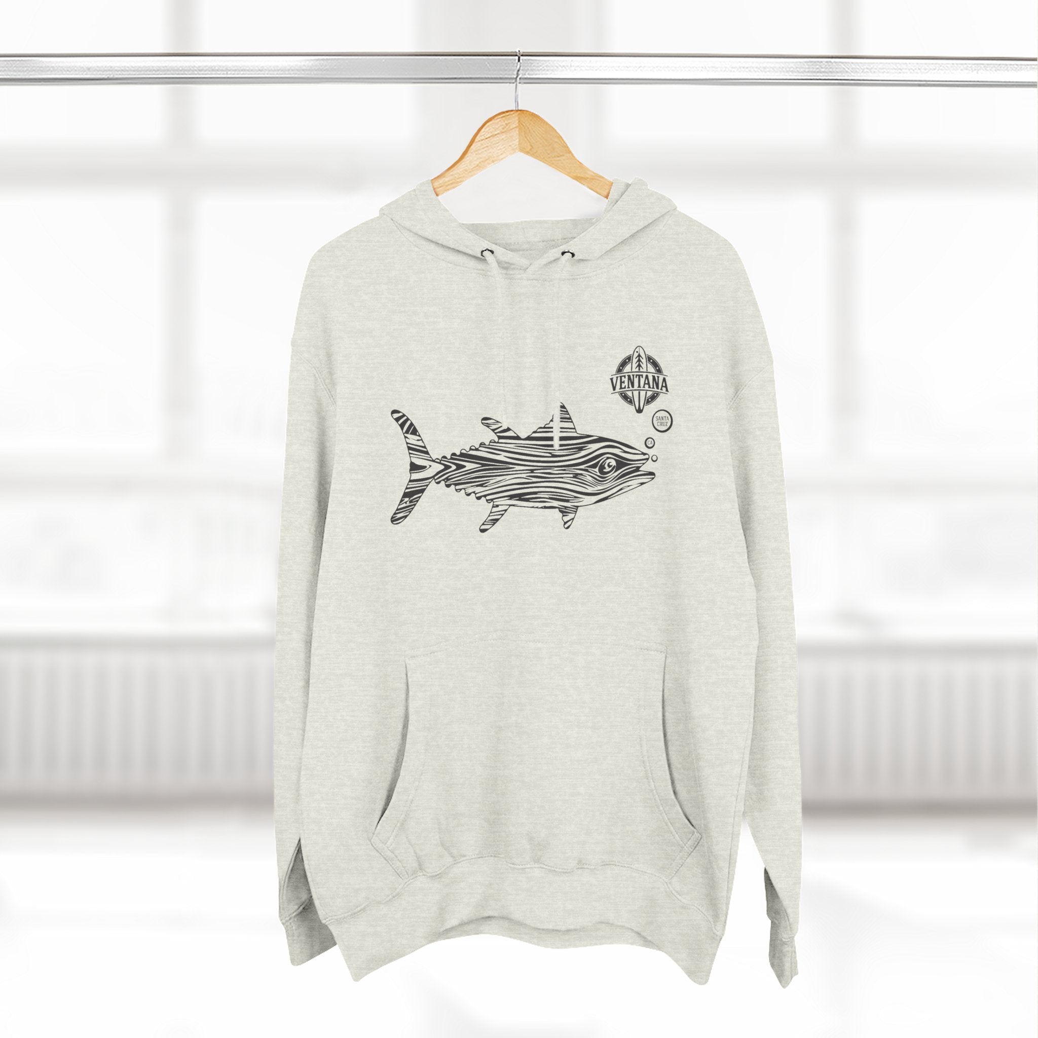 Ventana Wooden Tuna Unisex - Pull-Over Cotton Blend Fleece Hoodie