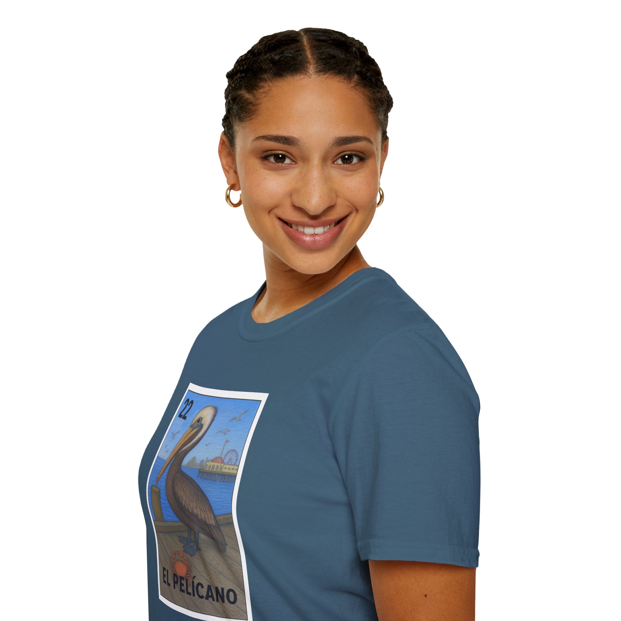 Pelican Lotería Unisex - Soft Style U.S. Cotton T-Shirt (El Pelícano)