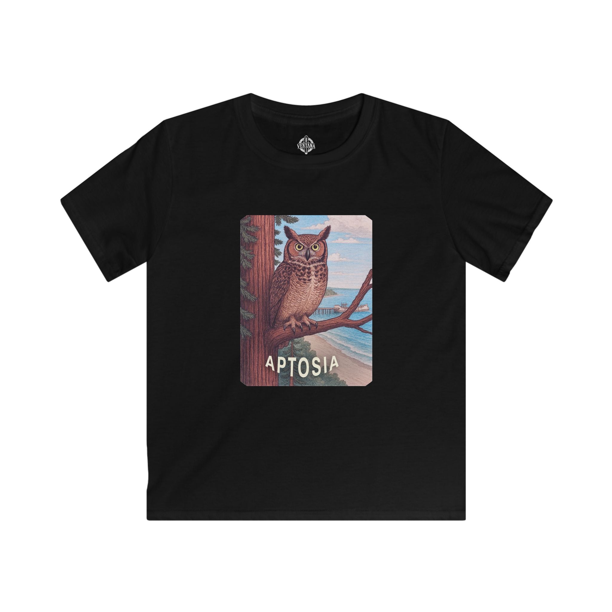 Aptos California Aptosia Owl Kids - Soft Style U.S. Cotton T-Shirt