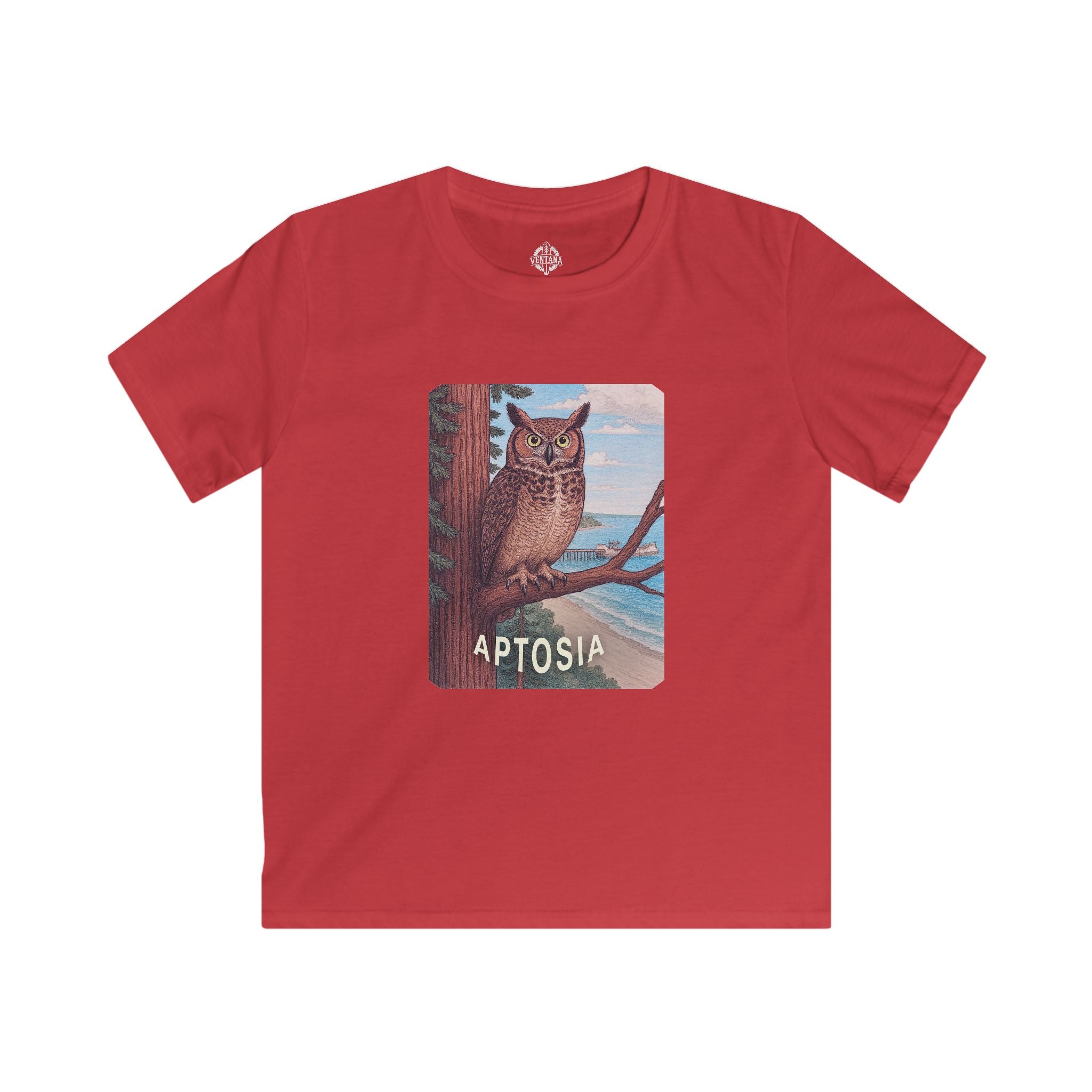 Aptos California Aptosia Owl Kids - Soft Style U.S. Cotton T-Shirt